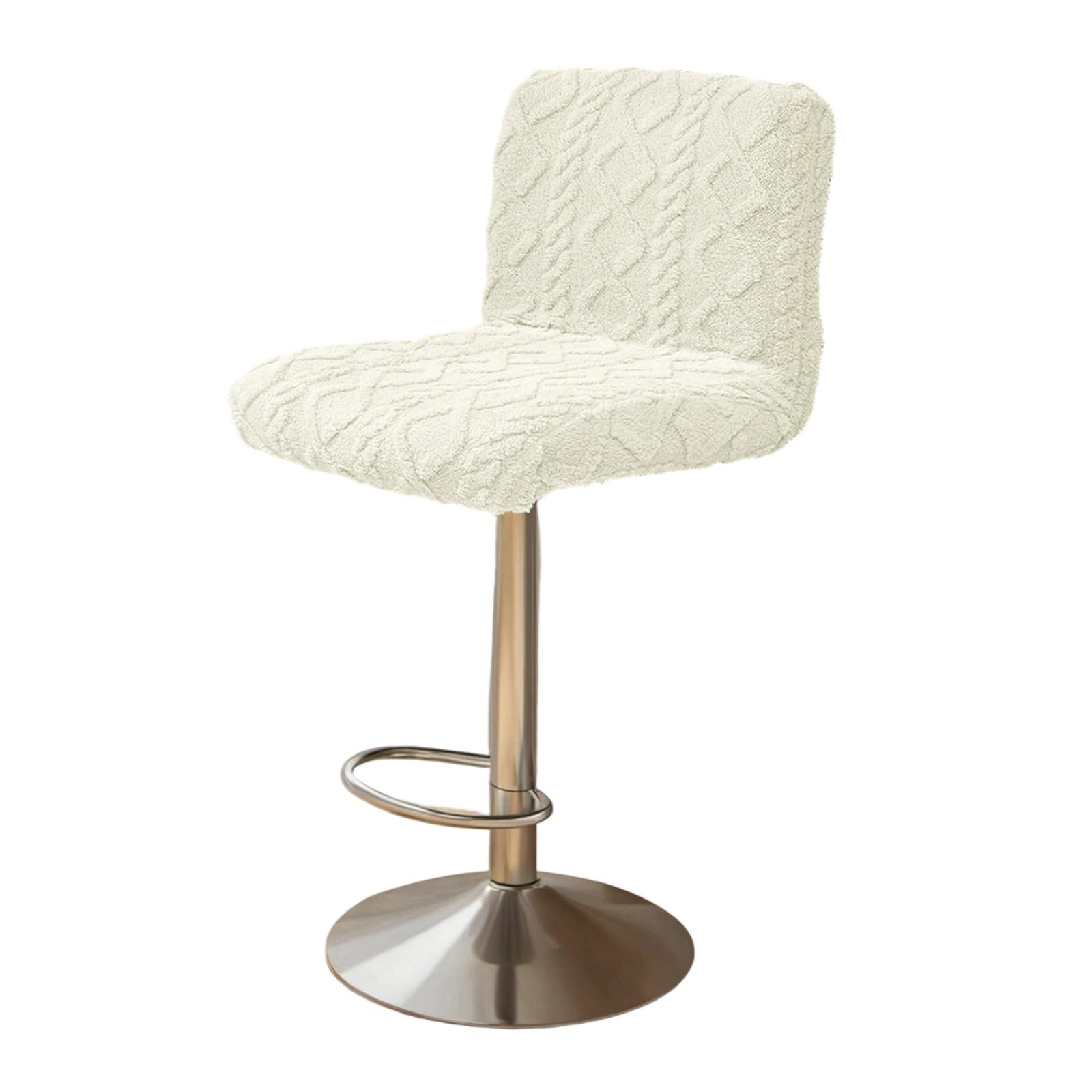 Housses de tabouret de bar avec dossier beige - Lot de 6 pièces