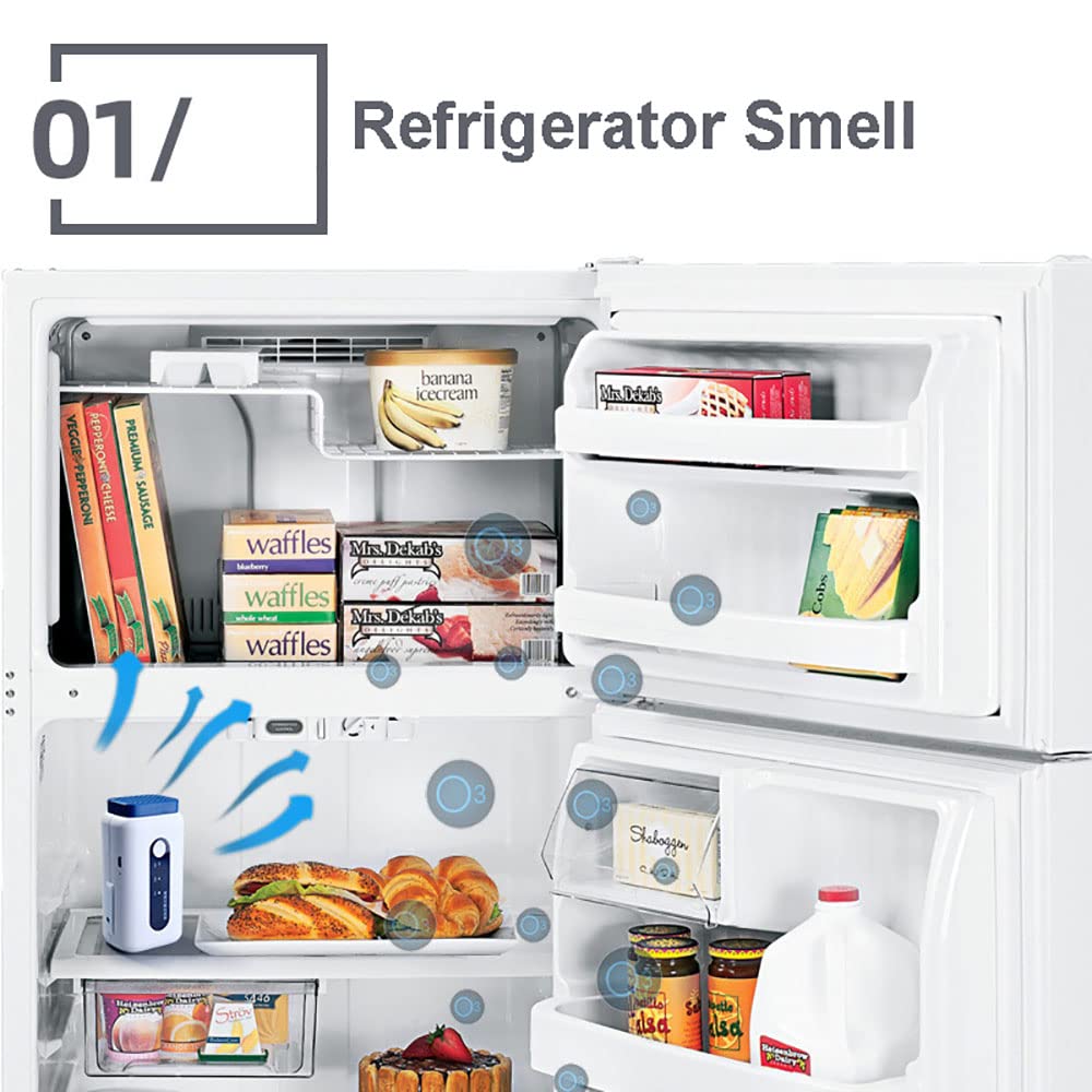 Generador de ozono Desodorante Hogar O3 Purificador de aire Ionizadores de aire portátiles con 2 interfaces para respirador Caja de zapatos Refrigerador Coche, Carga USB