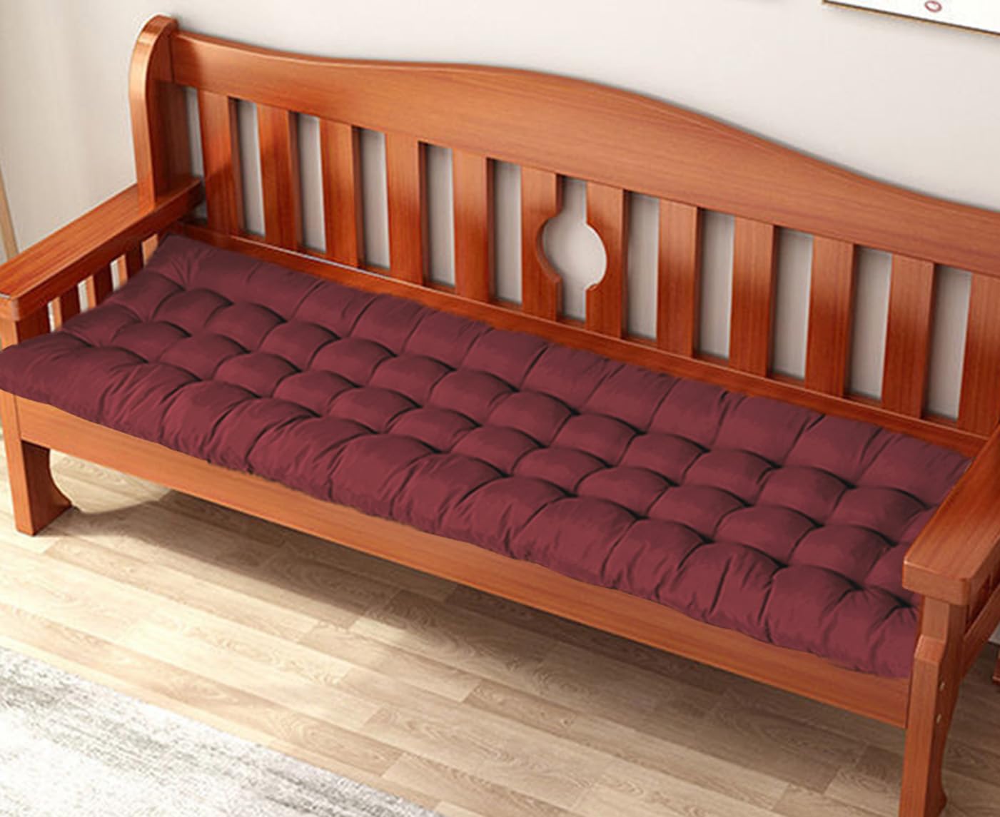 Coussin de rechange épais 110x50 rouge pour banc extérieur 2 places