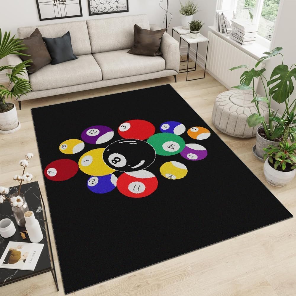 Tapis de salon billard 140x200 lavable résistant contre les glissades