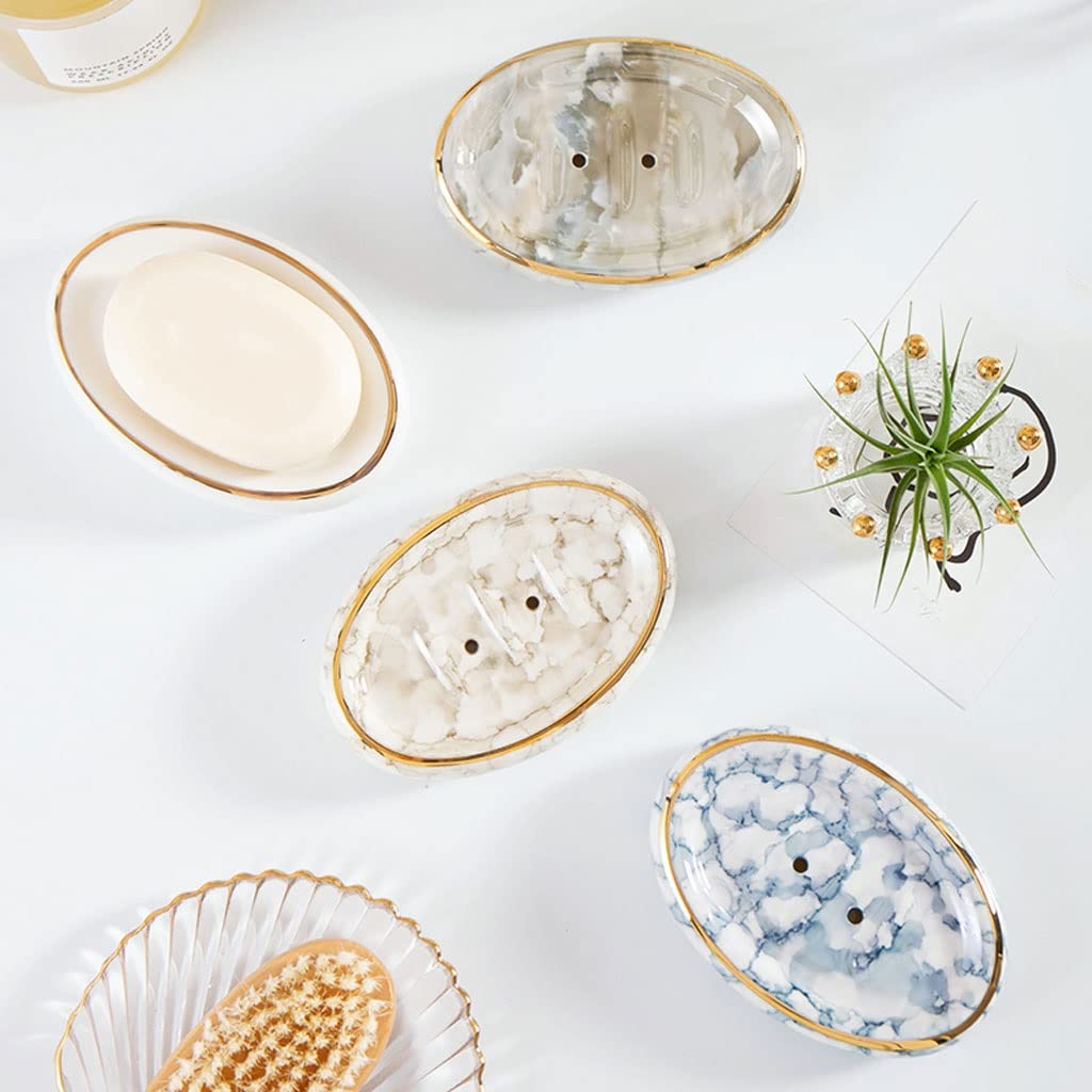 Jabonera Autodrenante Drenaje de cerámica nórdica jabonera de encimera con encimera lavabo interior baño baño inodoro drenaje jabón plato baño suministros de baño Jabonera Jabonera Guardar