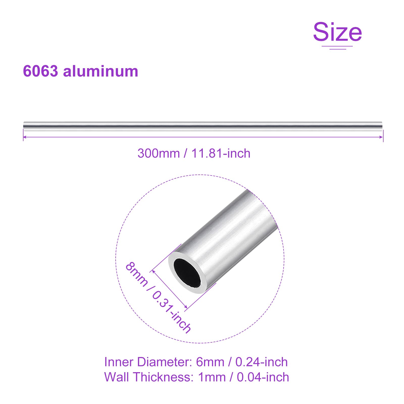 Tuyau 32mm DMiotech Tube Rond En Aluminium 6063 (38mm OD X 32mm ID) De 100mm De Longueur Pour La Construction De Cadres De Machines Et Projets DIY Tuyau Piscine 38mm 3m
