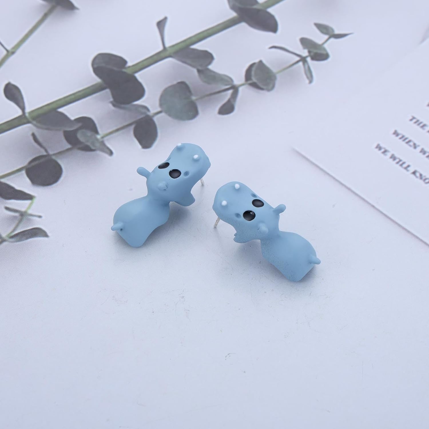 Vintage Acrylic 3D Dinosaur Earrings Green Dinosaur Stud Earrings Cute Animal Bite Earrings Funny Cartoon Animal Earrings Tiny Dinosaur Earrings Jewelry for Women - Image 5