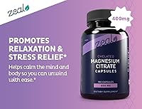 Vista 3 de Citrato de magnesio quelatado prémium de Zeal (400 mg 180 cápsulas)