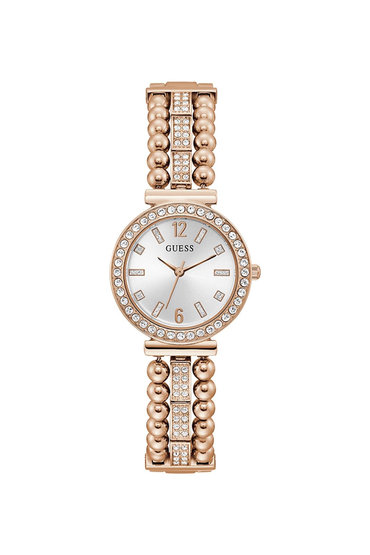 GUESS Stainless Steel Analog White Dial Ladies Watch -Gw0401L3, Rose Gold Band, Rose Gold, Classic