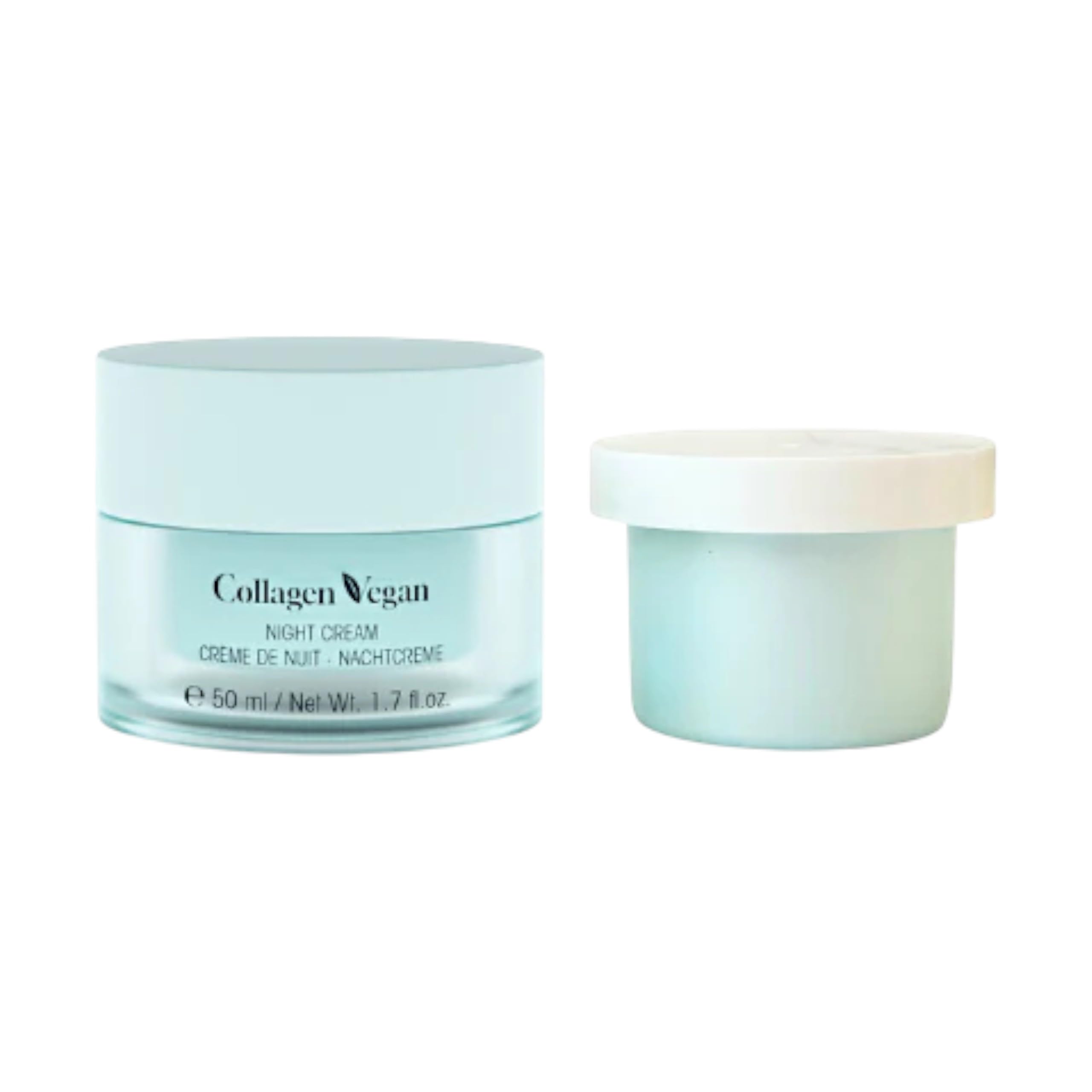 Etre Belle Collagen Vegan Peptide Nachtcreme 2×50 ml – Regeneriert & glättet über Nacht – Vegane Collagen-Aminosäuren, Peptide, Mandelöl & Sheabutter – Nachhaltiges Refill-System | Regeneriert & glättet über Nacht, Vegane Collagen-Aminosäuren, Peptide, Ma