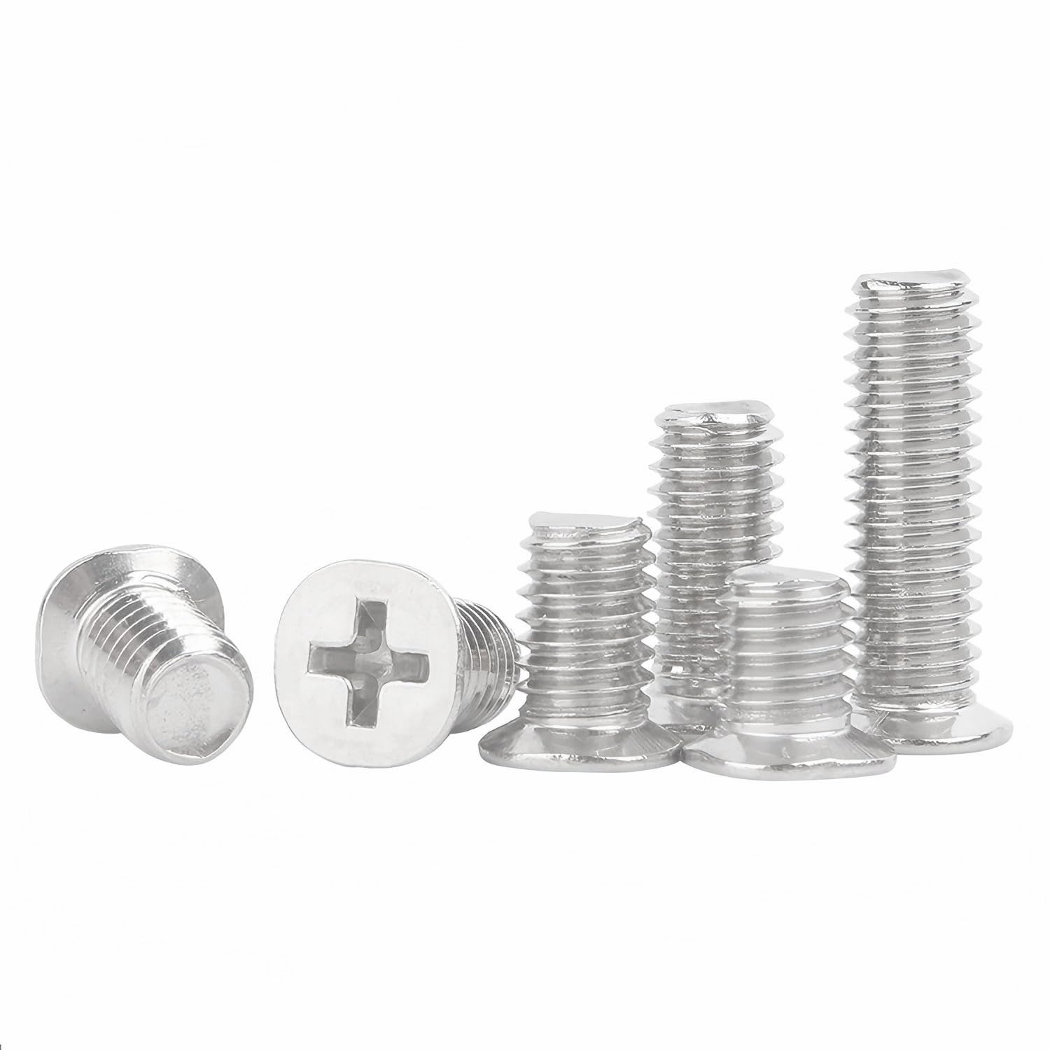 Qrity M3x6mm Vite a Testa Svasata, 20 Pezzi Piccole Viti Testa Phillips in Acciaio Inossidabile, Per Mobili, Macchina, Argento