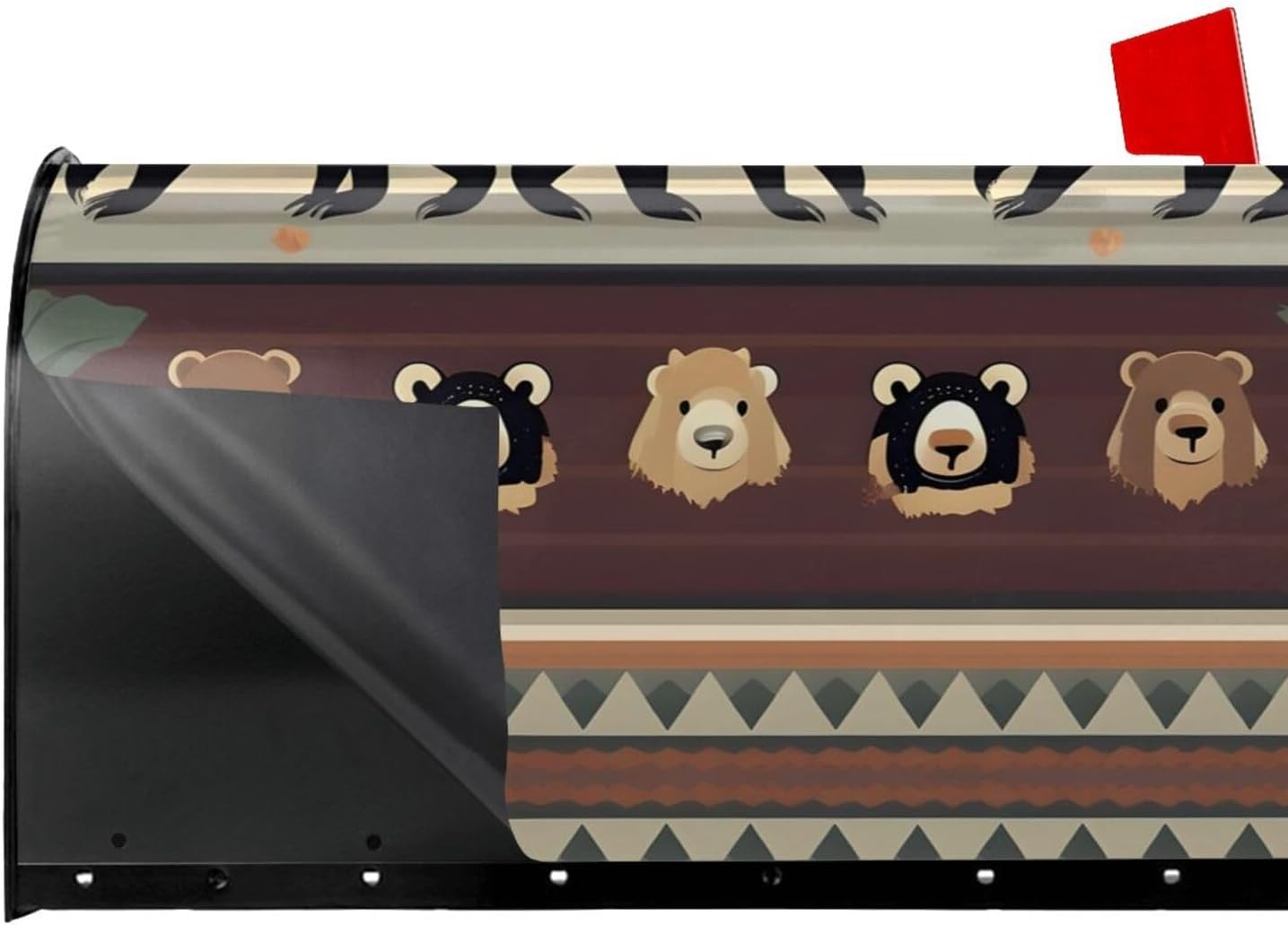 Bear Mailbox Covers Magnetic Post Box Cover Wraps Standard Size 21x18 Inches for Garden Yard Decor