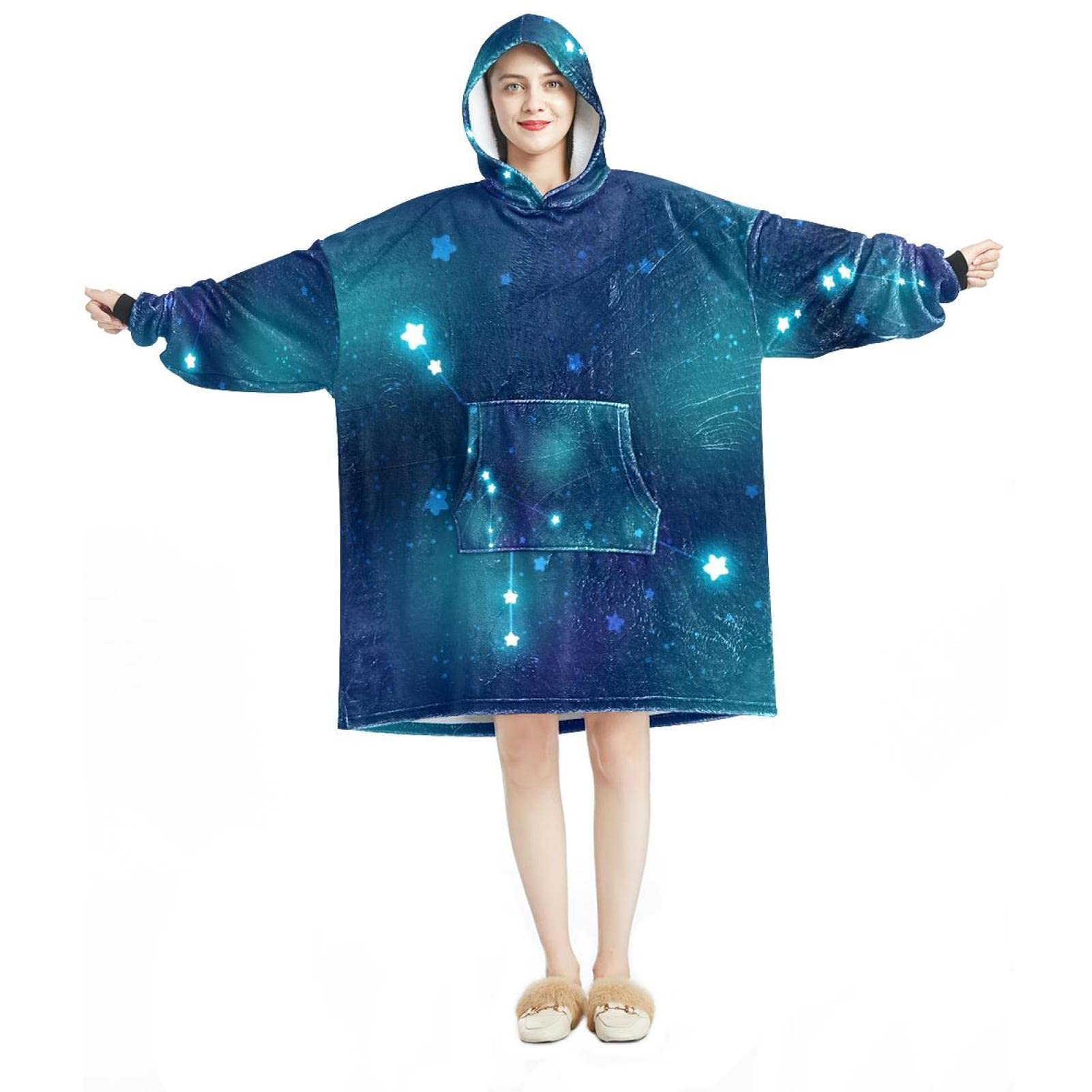 Sweat à capuche surdimensionné flanelle et Sherpa pour homme et femme