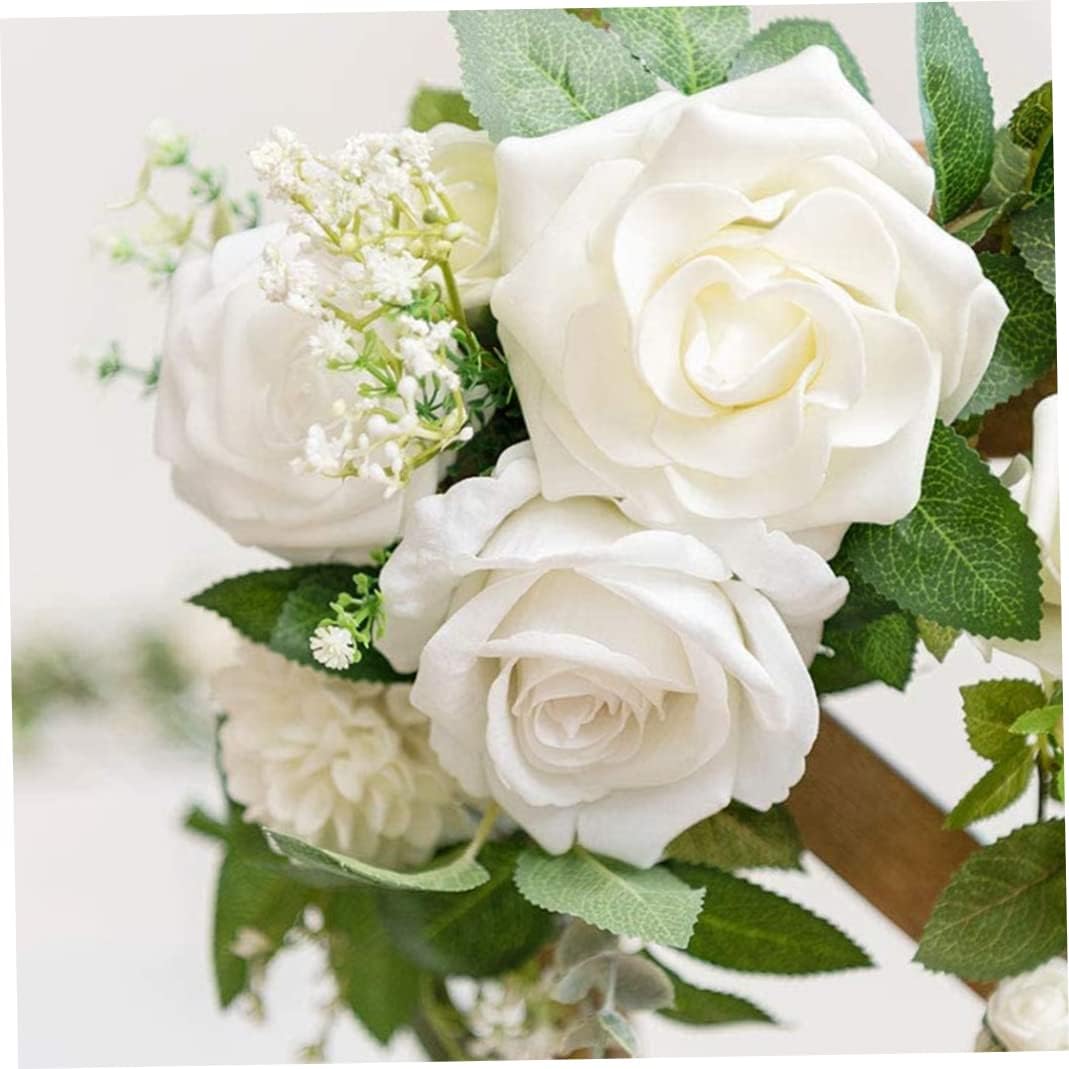 Greenery and Ivory Wedding Chair Decorations for Bride and Groom - Bridal Shower, Swags for Wedding Arch Flowers Decorations, for Reception 2Pcs White ...