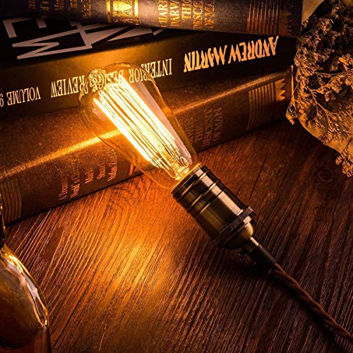 Image of Lyse Decor E27 Bulbs /E26 Screw Dimmable Industrial Filament Edison Tungsten Cage Bulb (Warm White, 40Watt, Pack of 3)