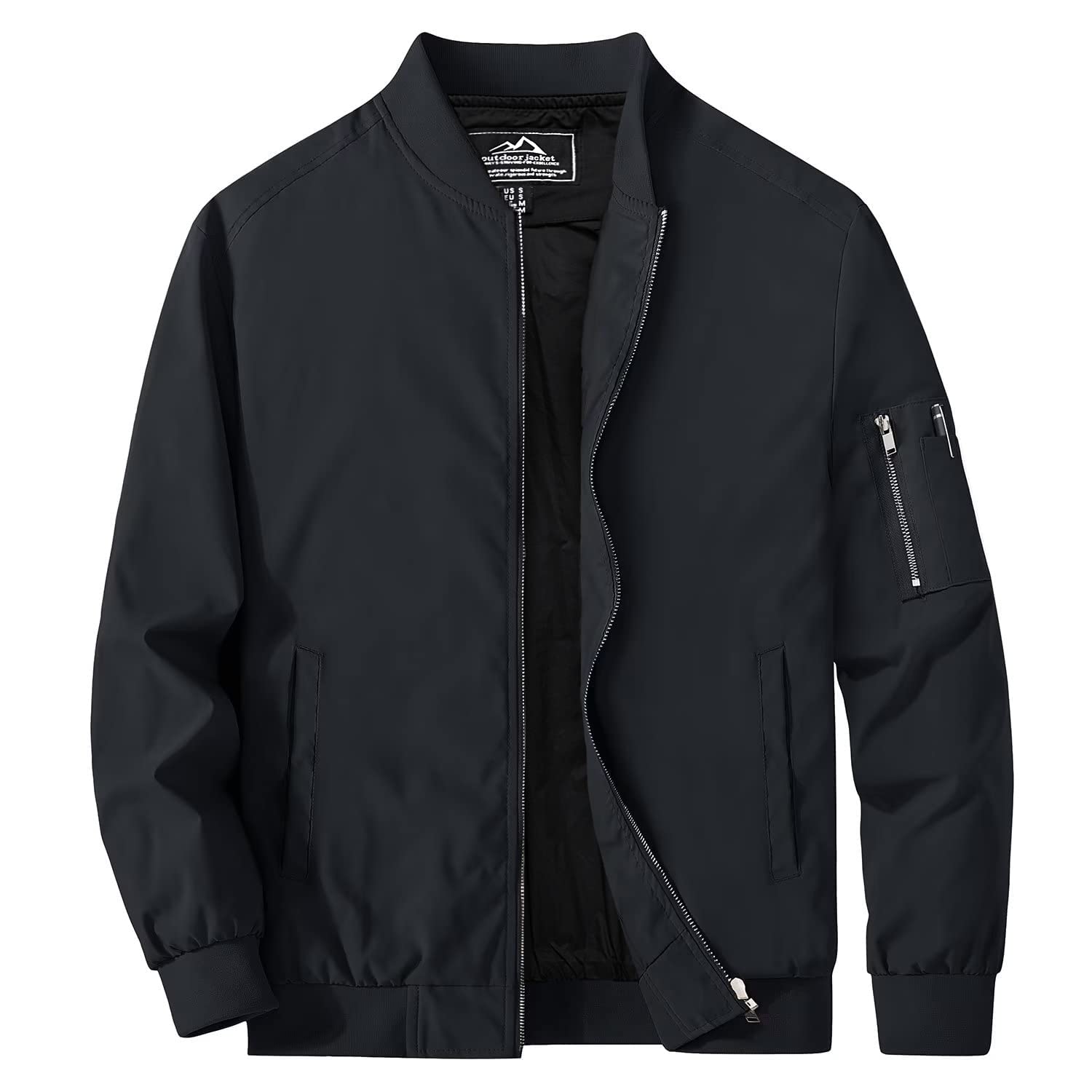 MAGCOMSEN Giacca militare da uomo da combattimento militare, da uomo, con chiusura a cerniera, XL, colore verde militare