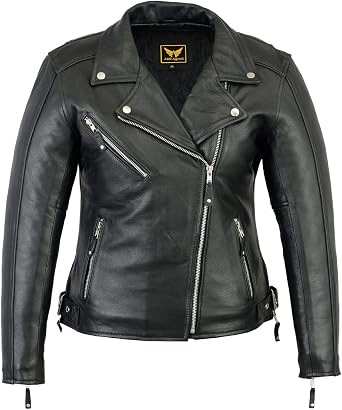 A&H Apparel - Womens Motorcycle Top-Grain Cowhide Leather Jacket - Combining Style and Quality for Riders & Fashion Lover