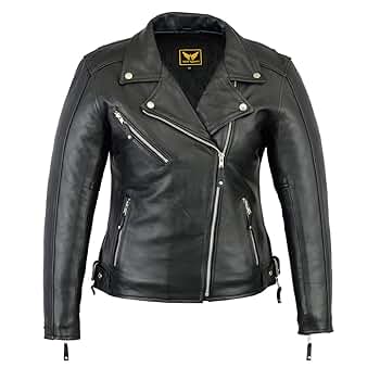 A&H Apparel - Women's Motorcycle Top-Grain Cowhide Leather