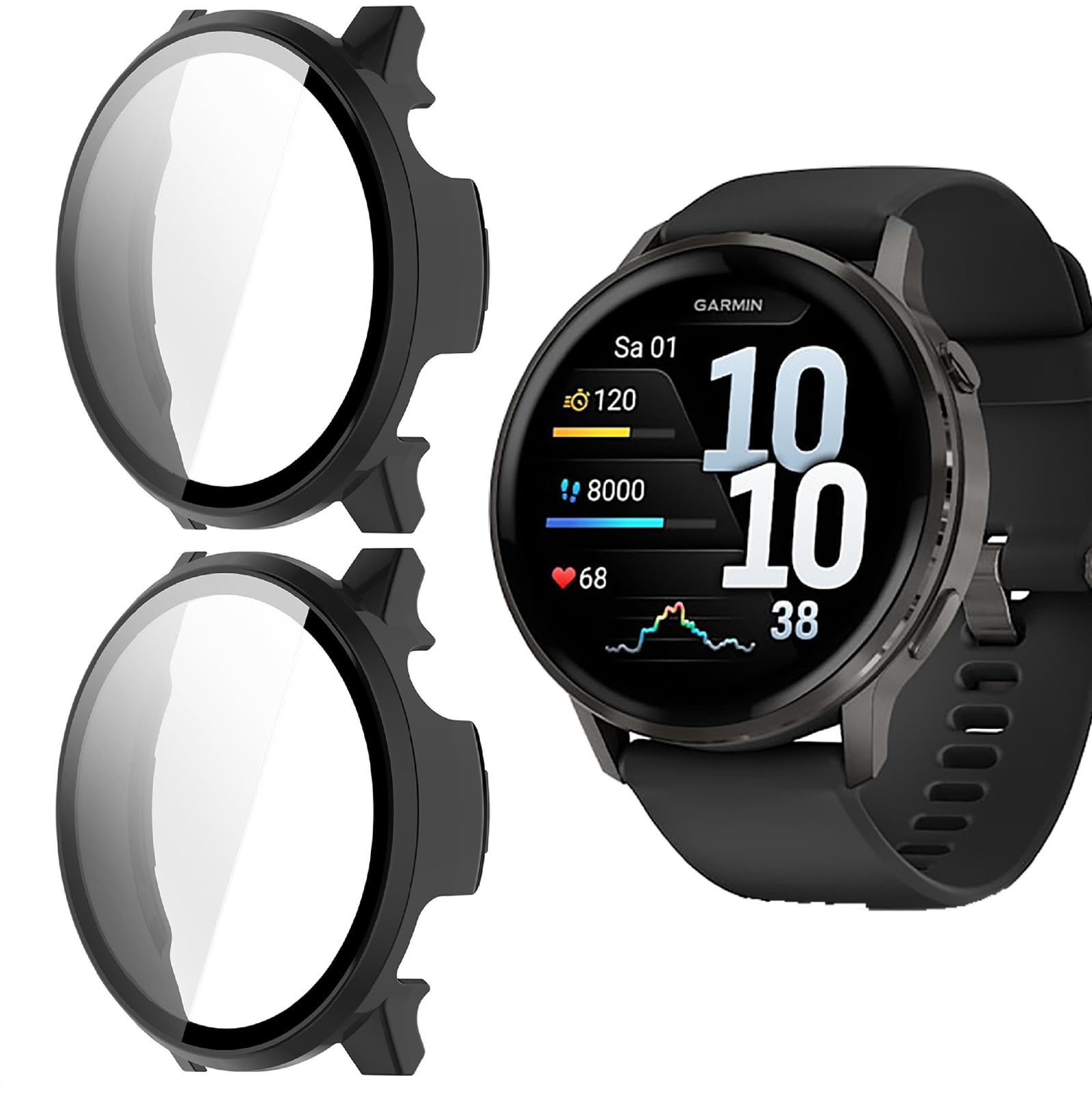 Fintie Beschermhoes compatibel met Garmin Venu 4 45 mm, 3 stuks, zachte TPU displaybescherming, bescherming, behuizing, afdekking