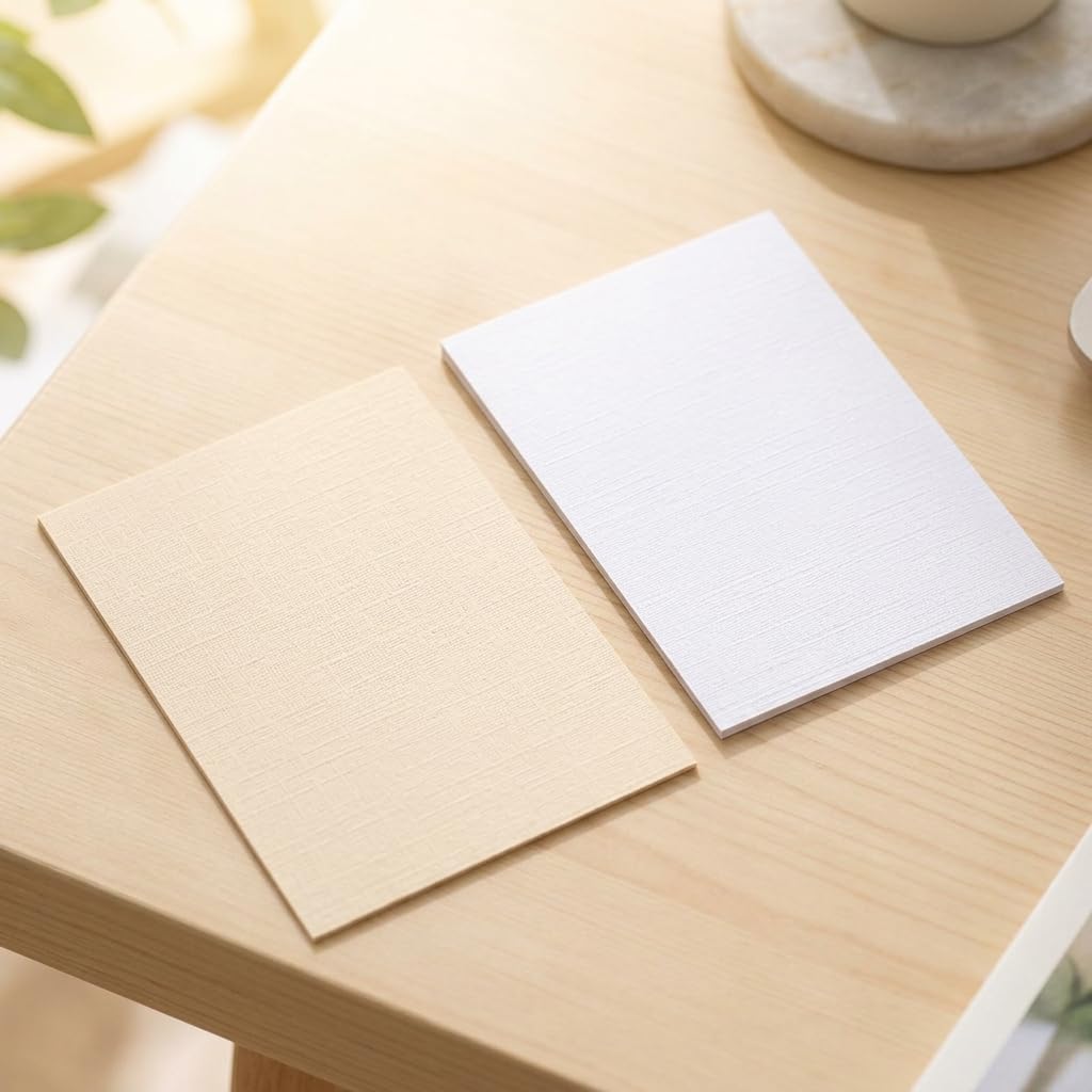 Feuille Papier Lin Texturé Finition Tissu Sophistiquée pour Étiqutes Décoratives Couvertures Dossiers Convient aux Travaux Bureau Créations, Jaune clair