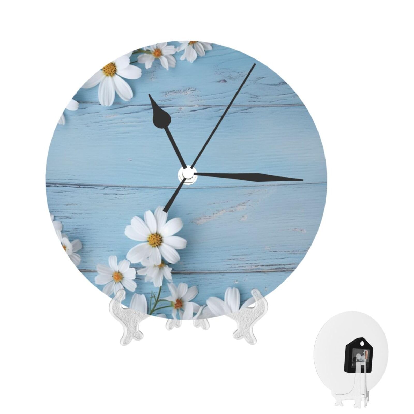 Horloge murale en bois bleu sans tic-tac pour retrouver le calme chez soi
