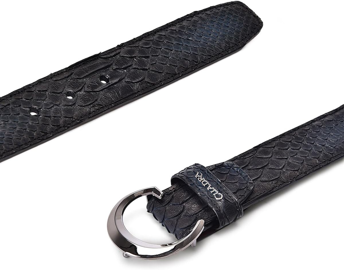Cuadra Men's Belt with Genuine Python Leather Blue, CS381PH