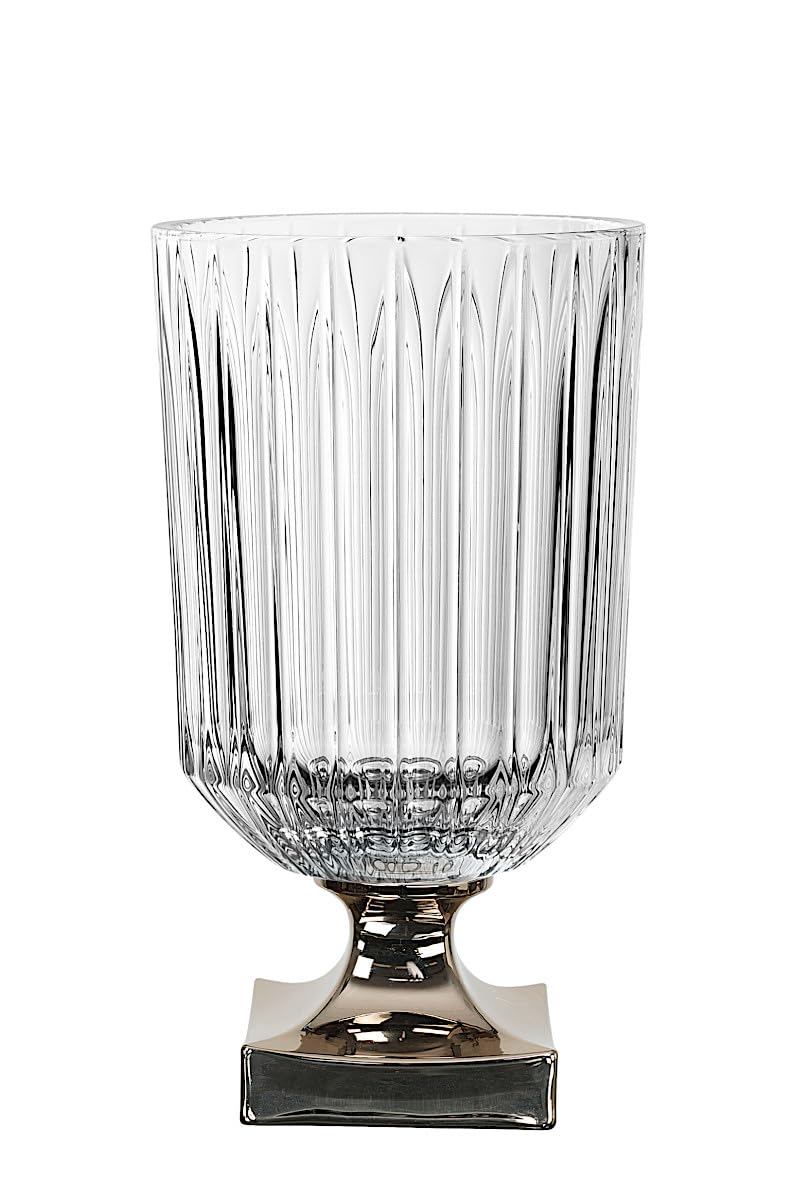 Vase Nachtmann Minerva Platin en cristal transparent de 31.5 cm avec pied