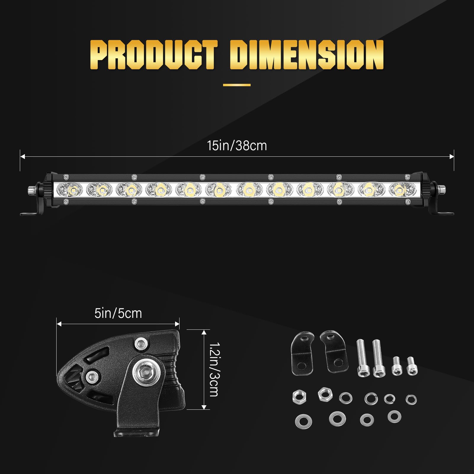 Willpower LED Reflektor 33 cm, 60W - Wodoszczelny Reflektor Roboczy do Samochodu Terenowego, SUV, UTV, ATV - 12V/24V