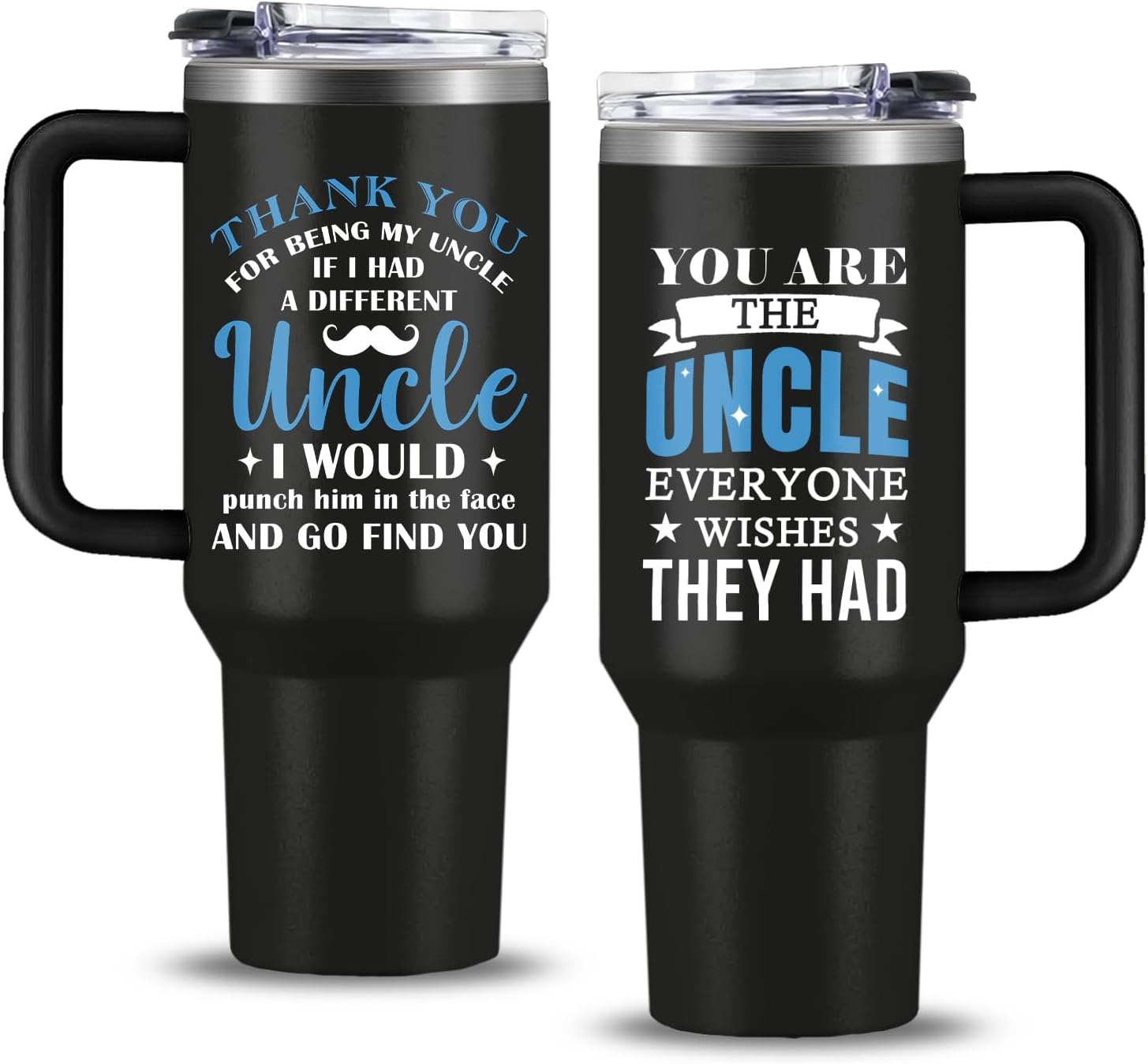 Gifts for Uncle, Uncle Tumbler 40oz With Handle, Best Uncles Gifts From Niece Nephew, Funny Uncles Gift for Father's Day Birthday Christmas, Gift for Funcle Coffee Mug