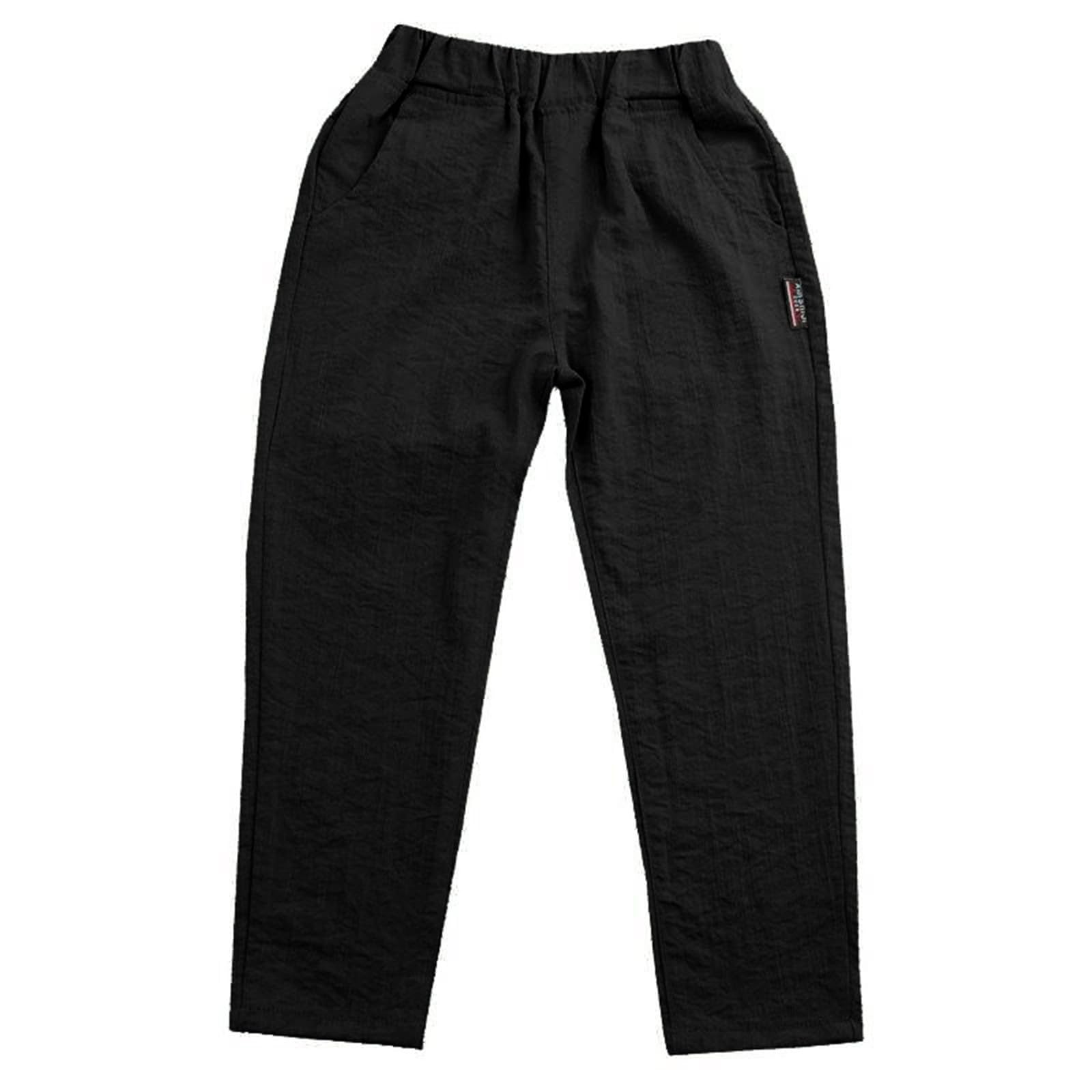 Pantalones de lino para niños Pantalones largos de ocio para niños Primavera Verano Jugar al aire libre Cómodos Pantalones de entrenamiento de cintura elástica