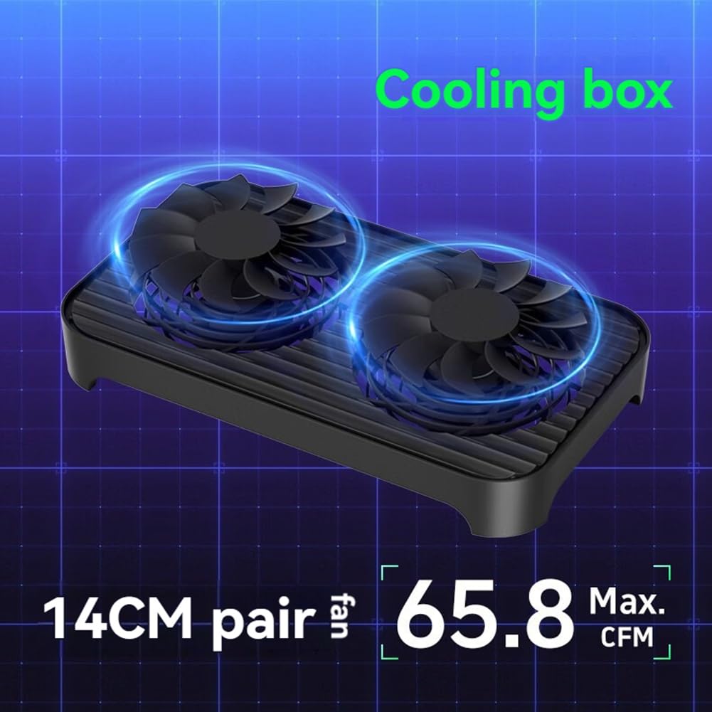 Z-X4 - Base di raffreddamento per router con doppio ventilatore, connettore di alimentazione USB e supporto per dissipatore di da 140 mm, per raffreddare l'host