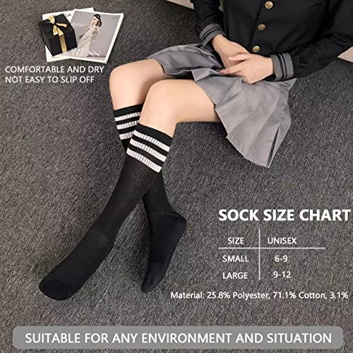 Sivguleriie Knee High Socks For Women Athletics Striped Tube Socks Cotton Soft Fit For Running Hiking Cycling 2 Pairs #TOP3
