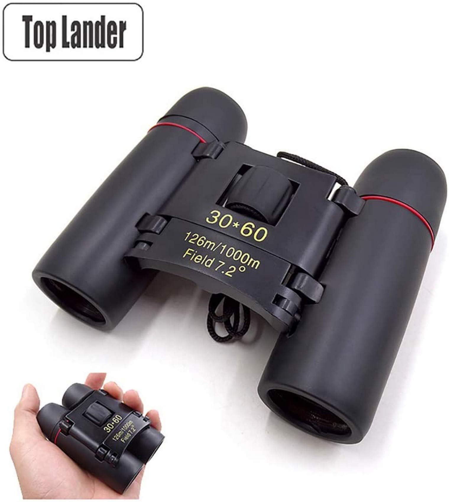 Jumelles de poche pliables 30X60 zoom pour chasse et randonnée