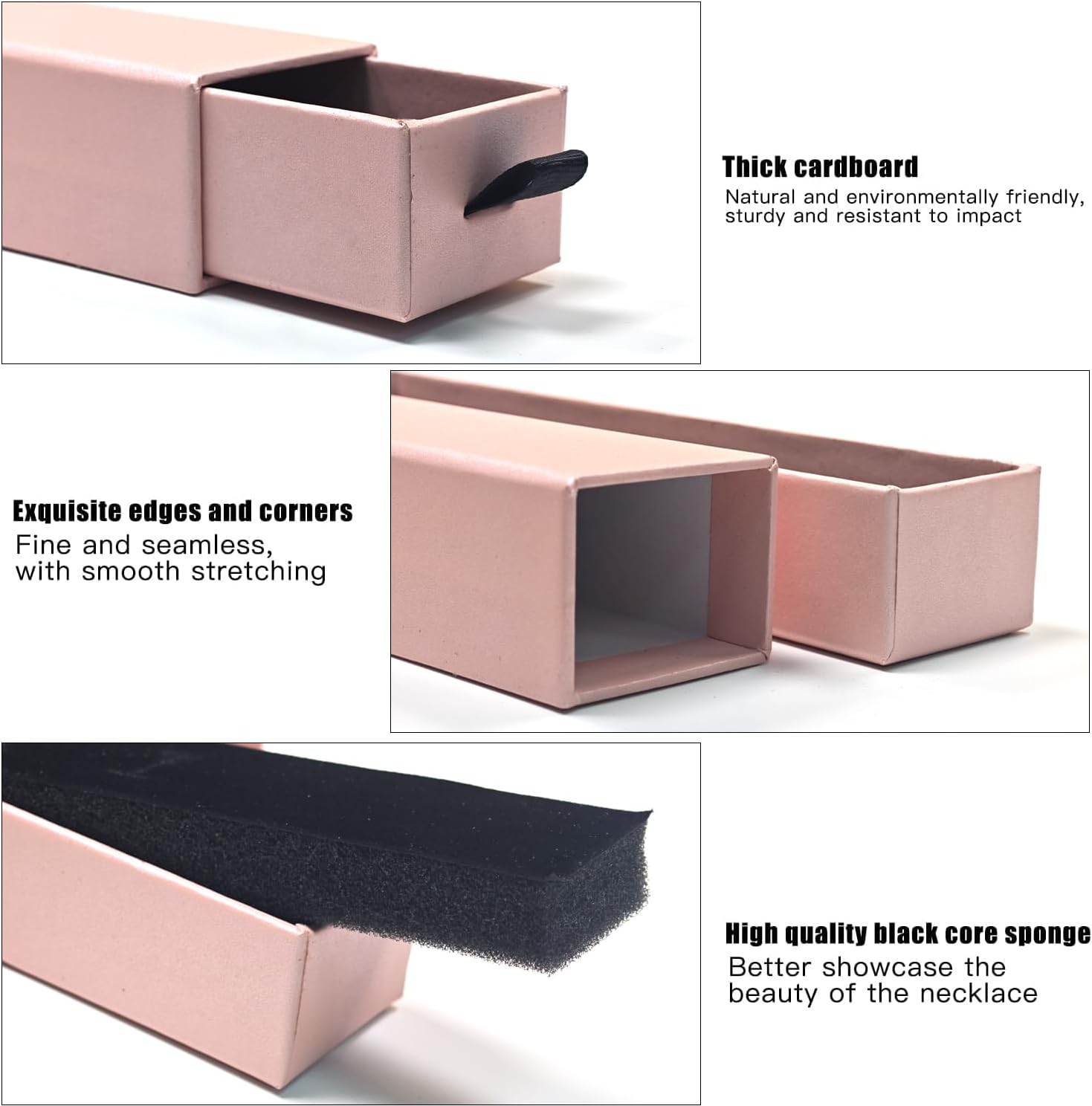 10 Pack 8.3" x 8.3" x 1.4" Drawer Style Jewelry Gift Boxes (Pink) image 3