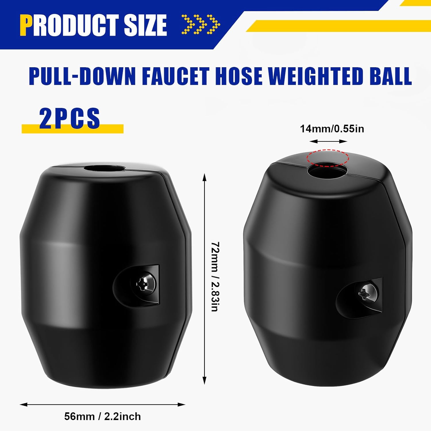LemonRoad 2 Pack 18.34oz/ 1.15lb Universal Pull Down Faucet Hose Weight Ball Kitchen Sink Pull out Sprayer Hose Gravity Ball Replacement Part