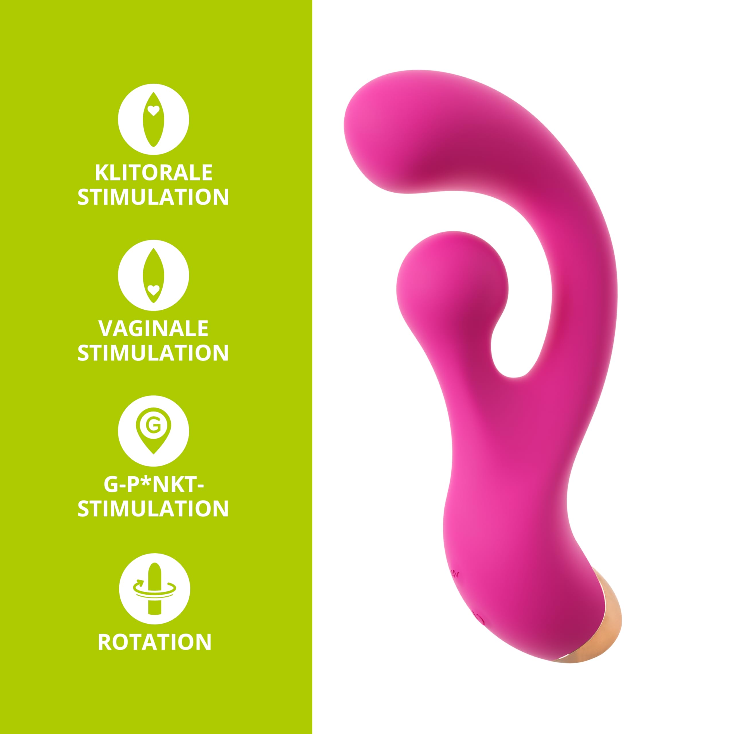Beau Coeur G-Spot Vibratore Coniglio con Rotazione - Vibratore Clitorideo per donne, 2 motori silenziosi, 20 modalità, impermeabile, ricaricabile tramite USB, silicone, giocattolo erotico, rosa, 18 cm