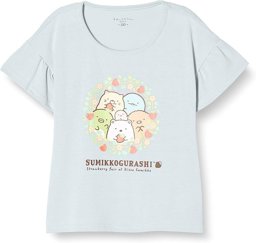 Amazon | [スミッコグラシ] Tシャツ 半袖 袖フリル すみっコぐらし 