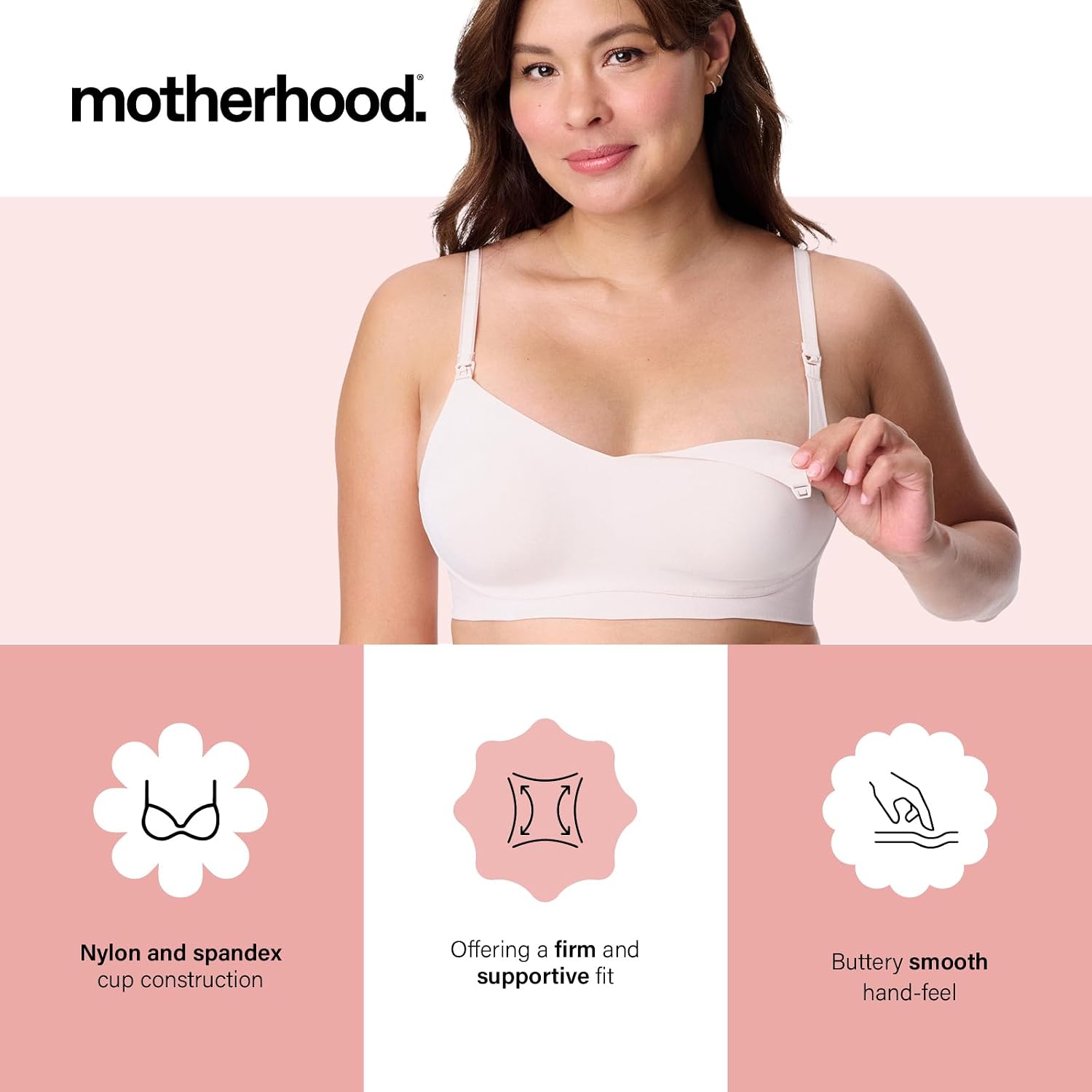 Motherhood Maternity Women's Comfort Nursing Bra with Removable Pads, Wirefree and Seamfree
