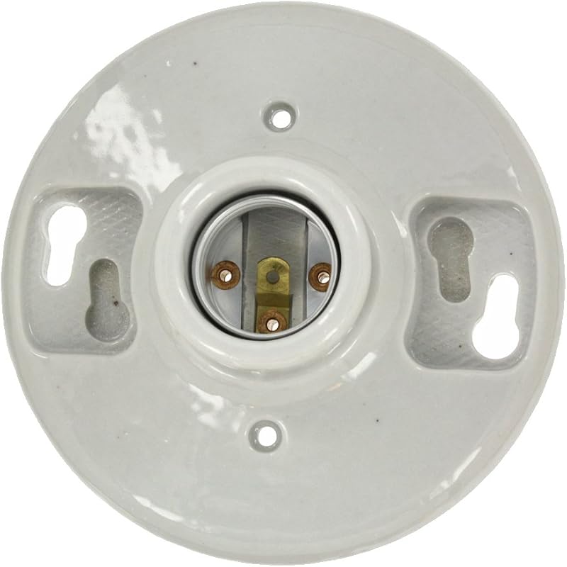 One-Piece Glazed Porcelain Outlet Box Mount, Aluminum, 49875, White