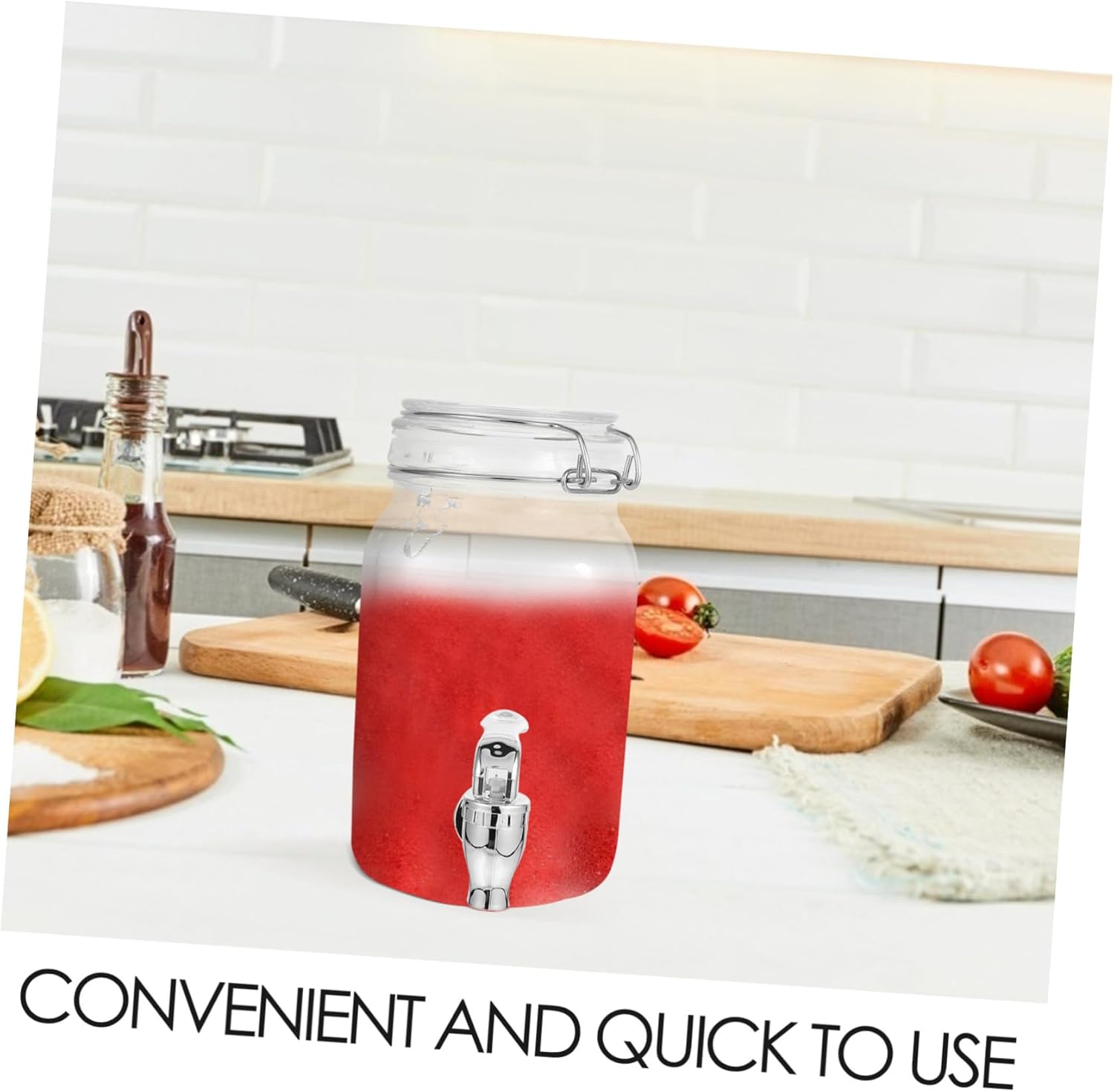 Healifty Glass Beverage Dispenser with Faucet Sealed Lid Glass Drink Barrel for Wine Juice Storage Convenient Spigot Drinking Container for Home Kitchen Parties