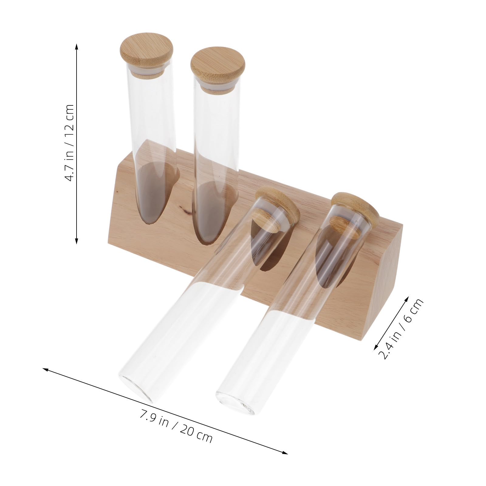 Zerodeko Tubo in Vetro per Caffè 70ml con Supporto in Legno