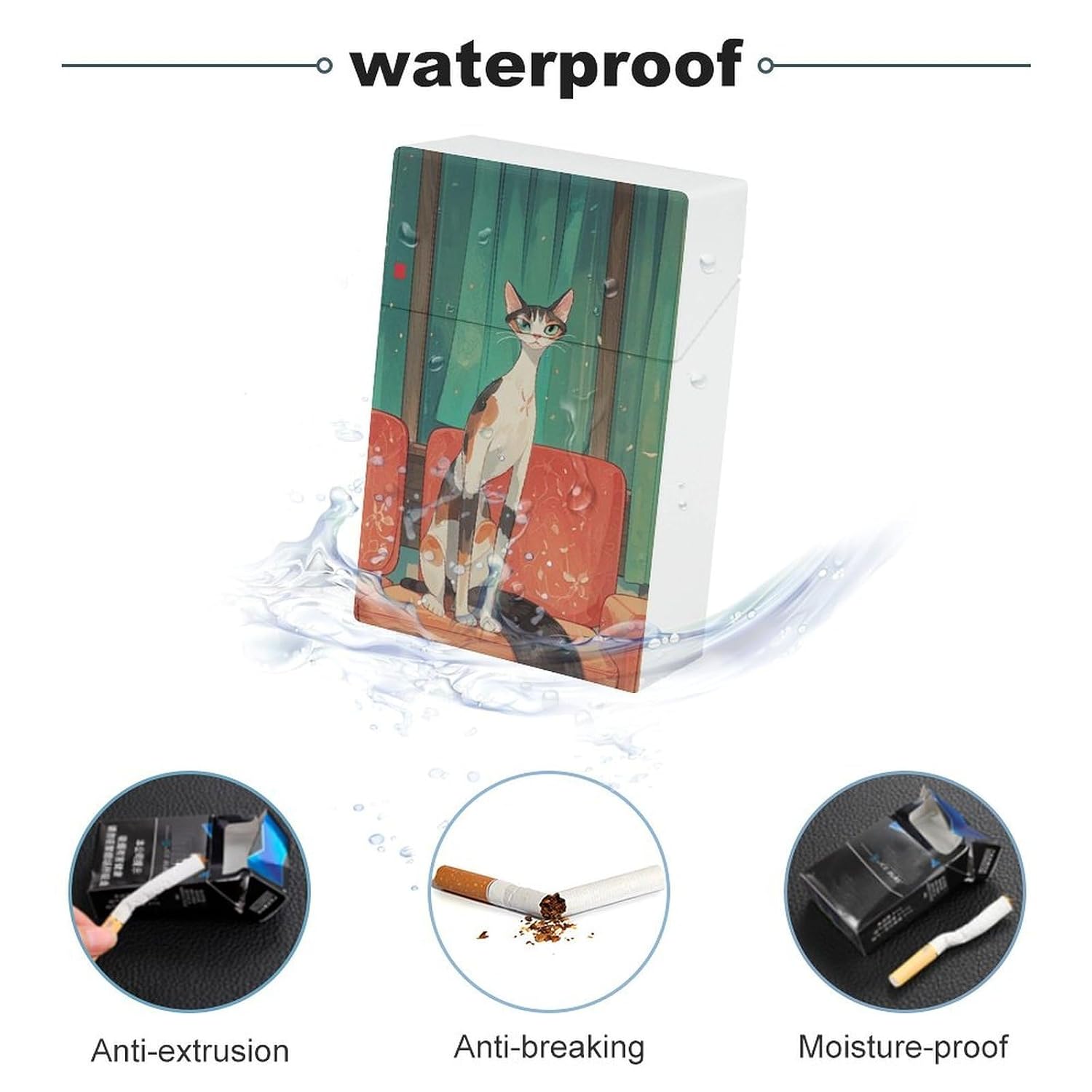 Waterproof Cigarette Case, Portable, Compact, Easy Snap image 3