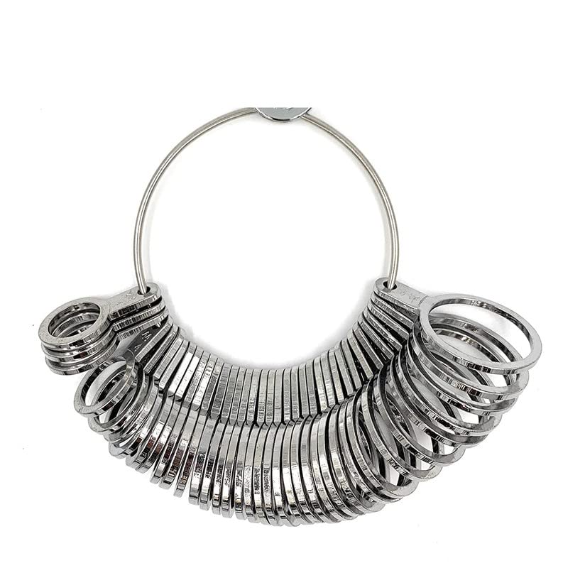 LUCKY STORELUCKY STORE Finger Ring Sizer for Gauge for Measuring Finger Ring Sizes, 36pcs Flat Rings for Jewellery Making, Jewellery Repair (Silver)