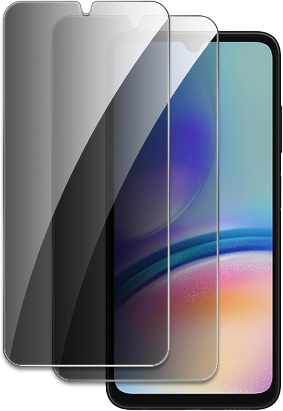 Pack of 2 Screen Protectors for Samsung Galaxy A05s 3D Curved Full Coverage Protective Glass Film Anti-Scratch Anti-Oil Anti-Bubble Easy Installation