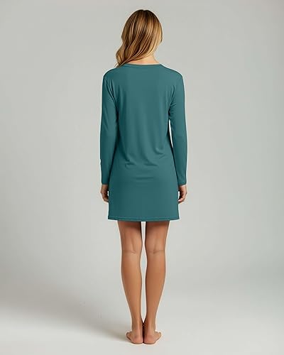 Miniatura 6 de Real Essentials 3 Pack Camisa de noche ultrasuave para mujer de manga larga, camisón para dormir (disponible en tallas grandes)