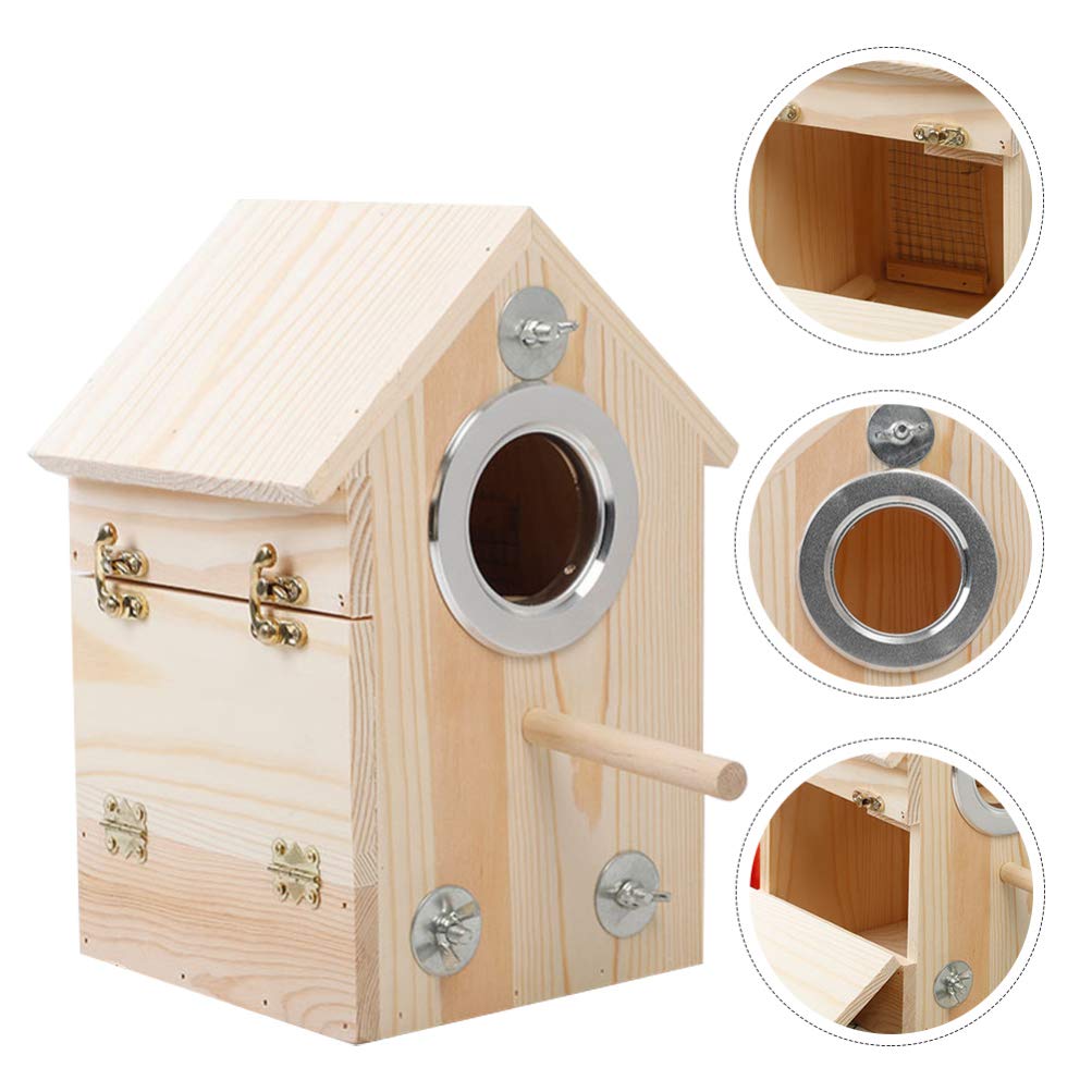 Caja Nido de pájaros de Madera, casa for pájaros, Caja de cría de Loros, Jaula, Nido de pájaros de Madera for Periquito, Periquito, cacatúa, Conure, pinzón Canario, Agapornis/1128