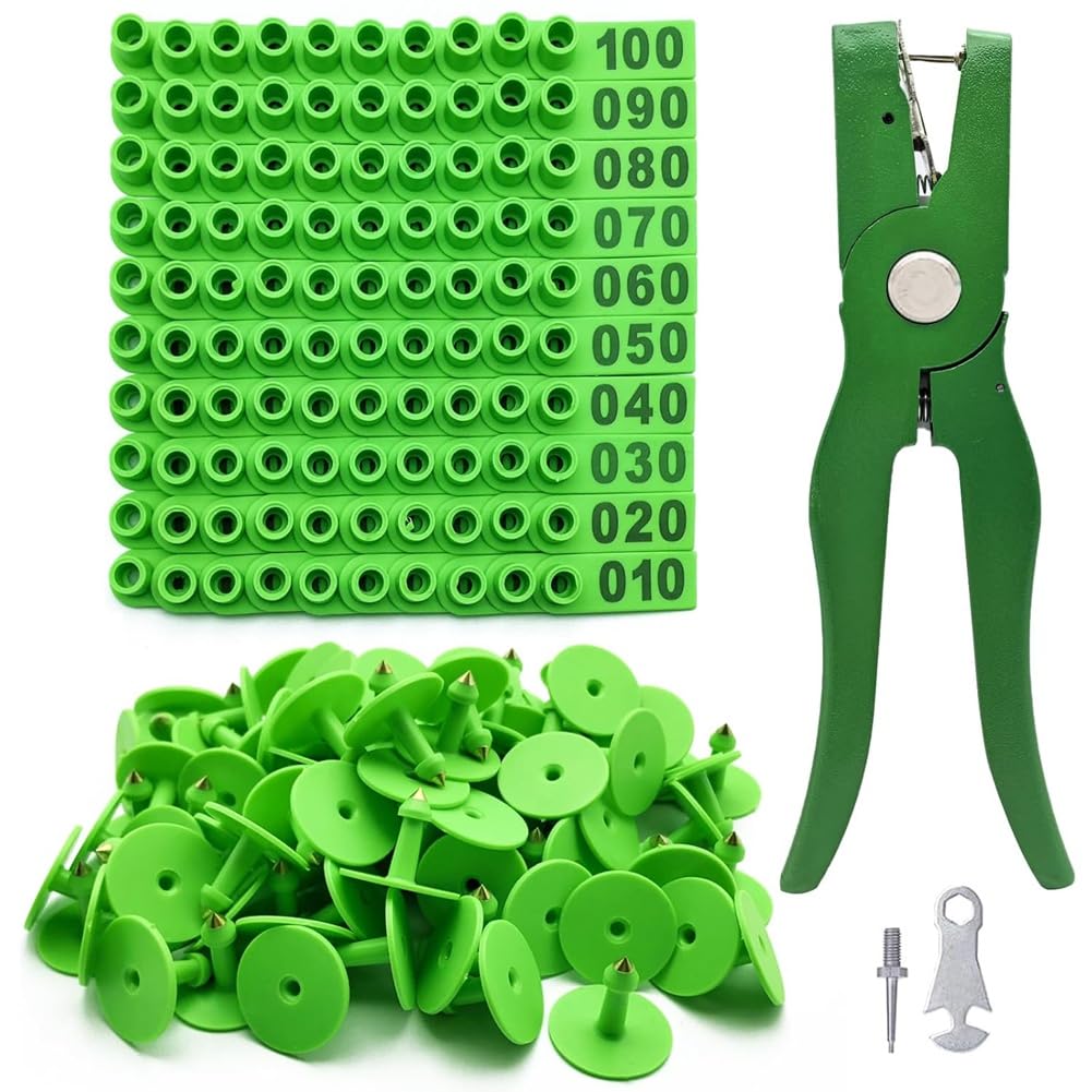 Kit d'outils d'identification animaux élevage plastique, marquage bovins lisible