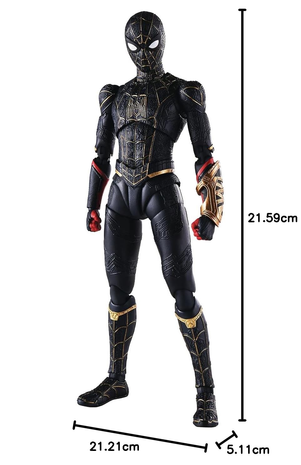Bandai Tamashi Nations - Spider-Man: Now Way Home - Spider-Man (Black & Gold Suit), Spirits S.H.Figuarts, Multicolore