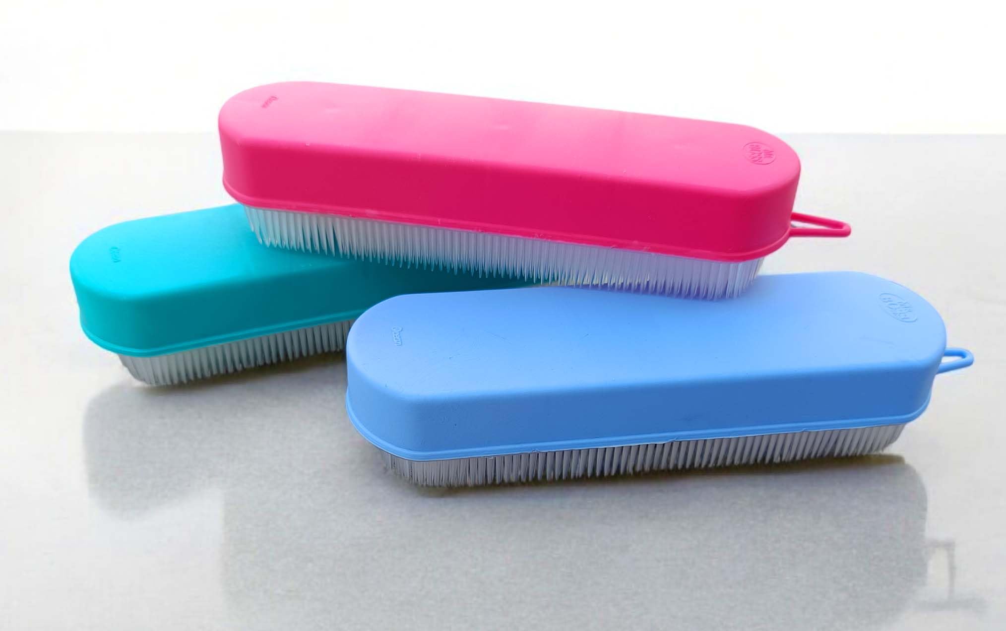 Cleaning Washing Laundry Brush Durable Multipurpose Plastic Cleaning Brush | Laundry, Shoes, Floor & Bathroom Scrubbing | Stiff Bristles, Comfortable Grip | Set of 3 Colorful, 7 inch-image-39