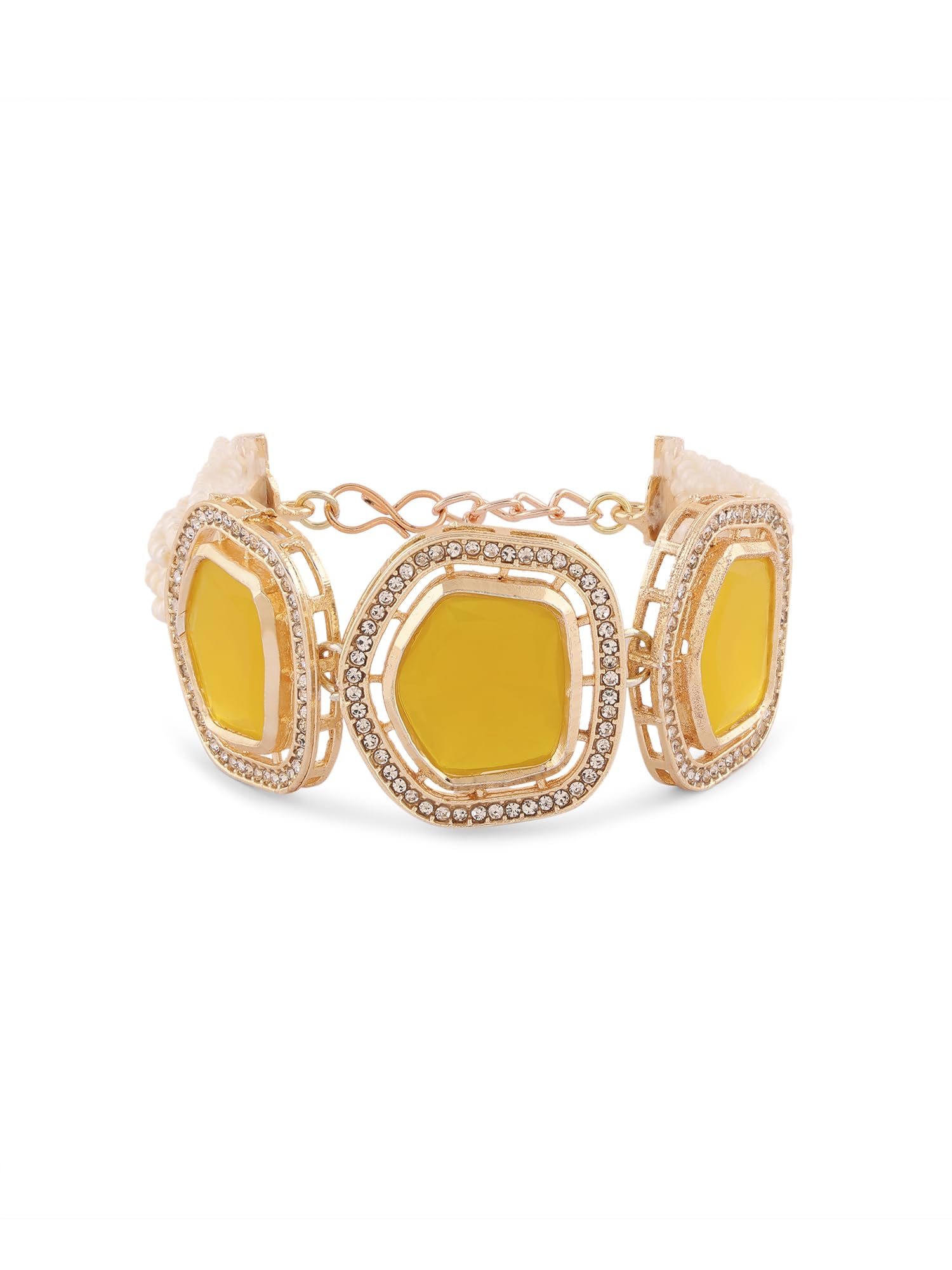 ZAVERI PEARLS Yellow Multistrand Artificial Stones & Beads Ethnic Bracelet For Women-ZPFK16705 (B0CKZD5YJH) Amazon Price History, Amazon Price Tracker