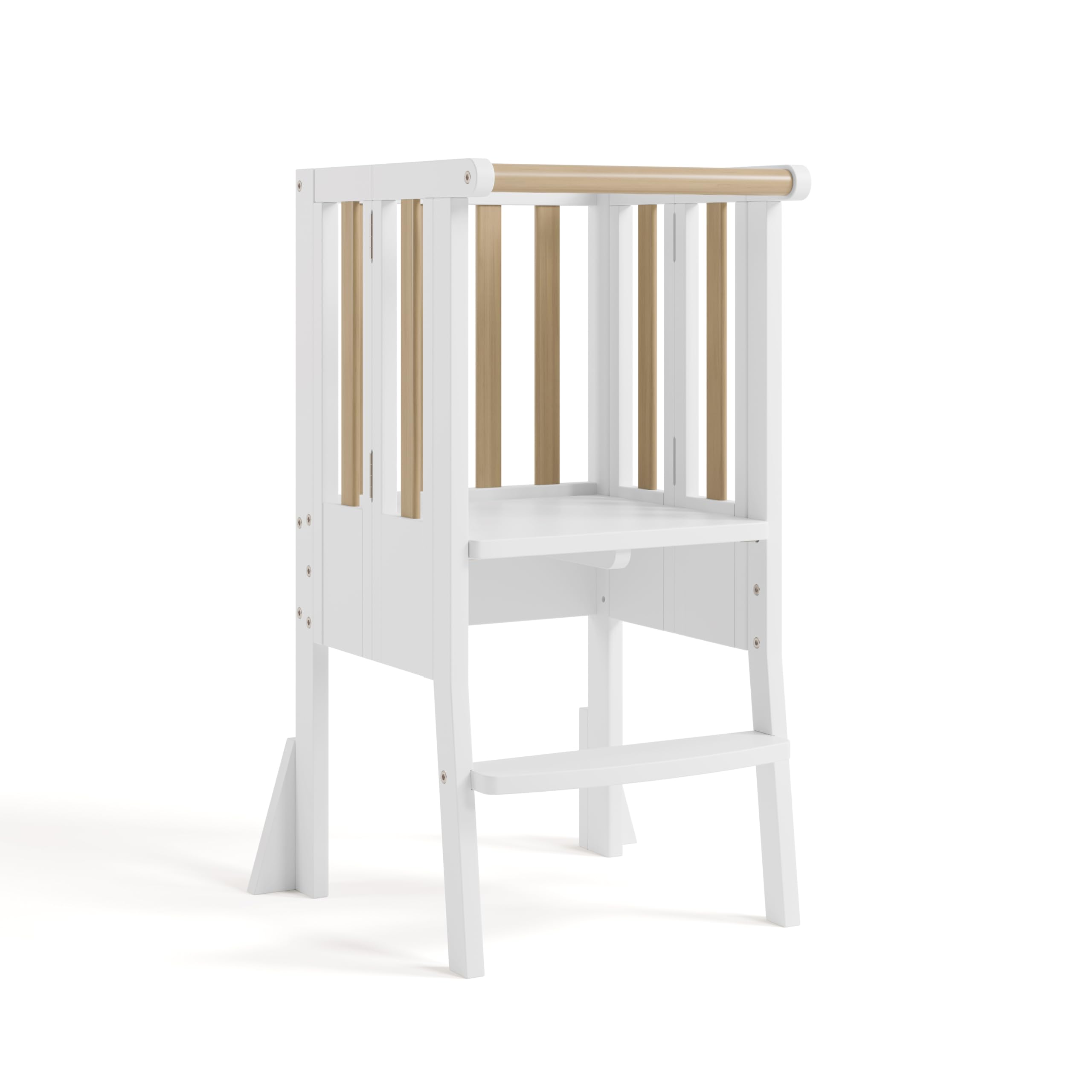 Storkcraft Toddler Standing Tower Kitchen Step Stool, White/Driftwood