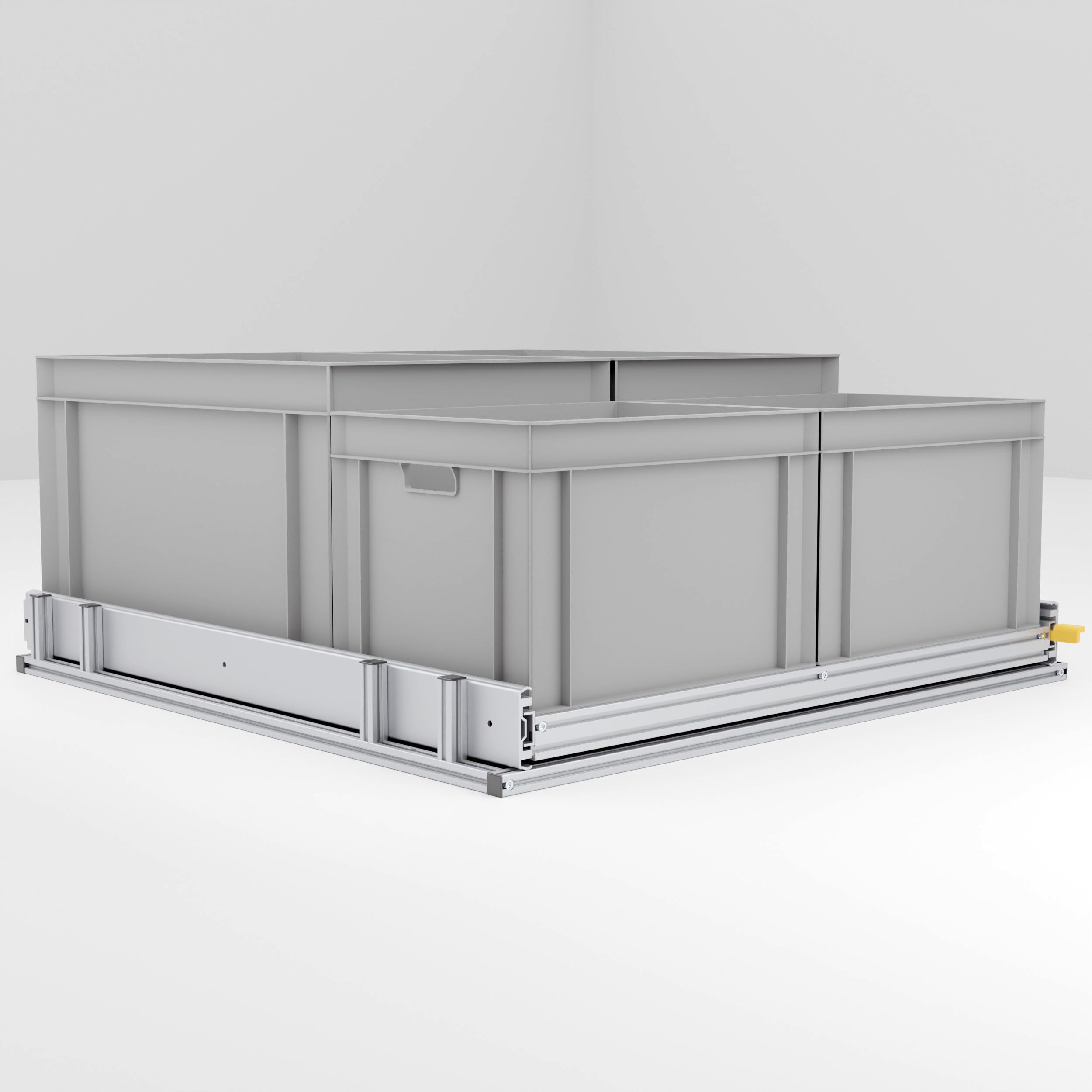 Auszugsystem für Selbstausbau in Wohnmobilen, Länge 90cm, Belastung bis 220kg, Auszugsregal (Breite: 80cm)