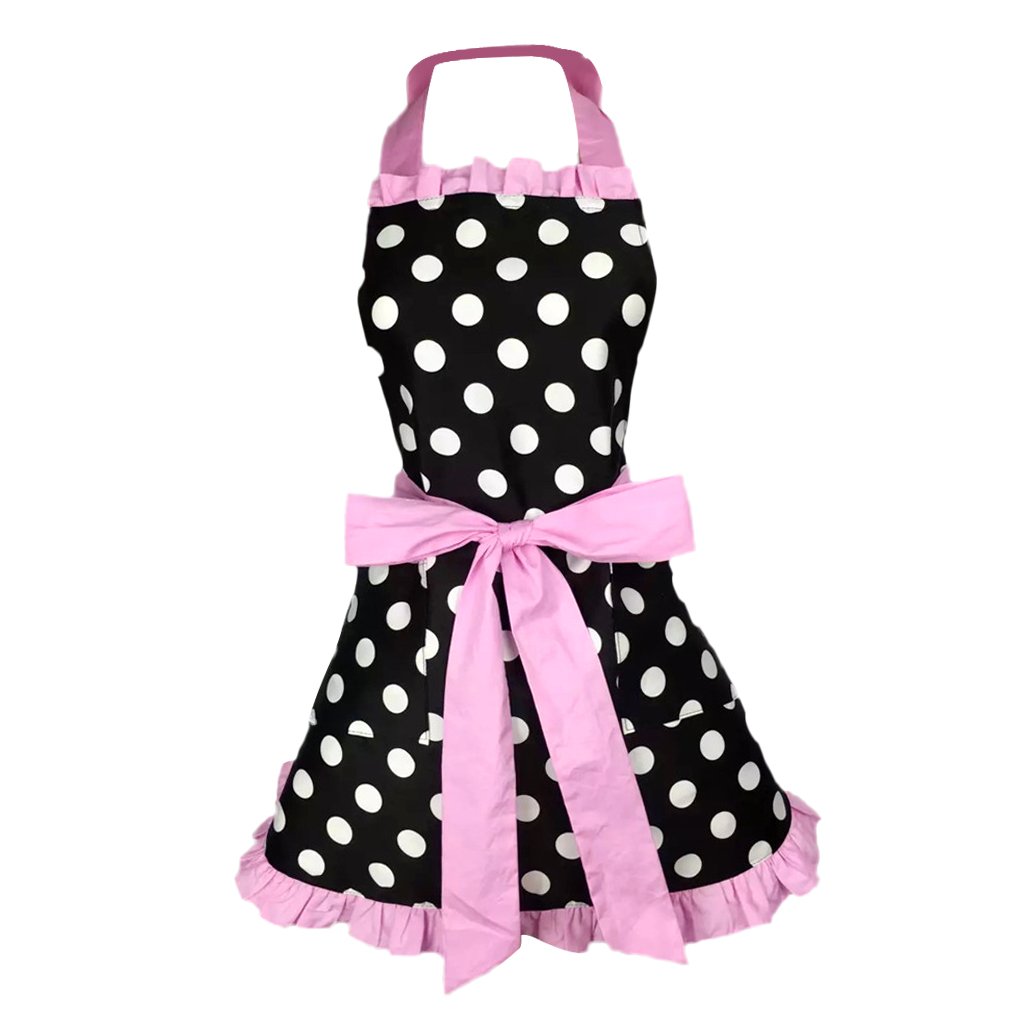 Delantal para cocina de mujer estilo sirvienta en color rosa