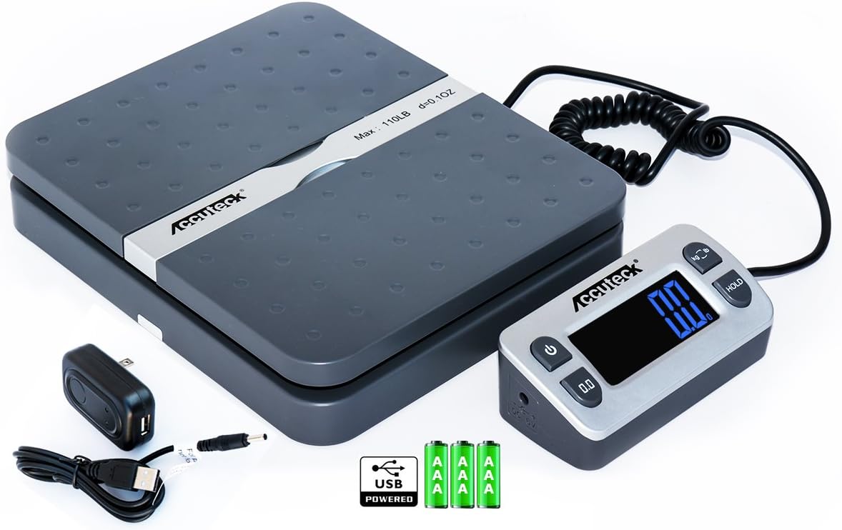 ShipPro 110lbs x 0.1 oz. Digital Shipping Postal Scale, Gray (W-8580-110-Gray)